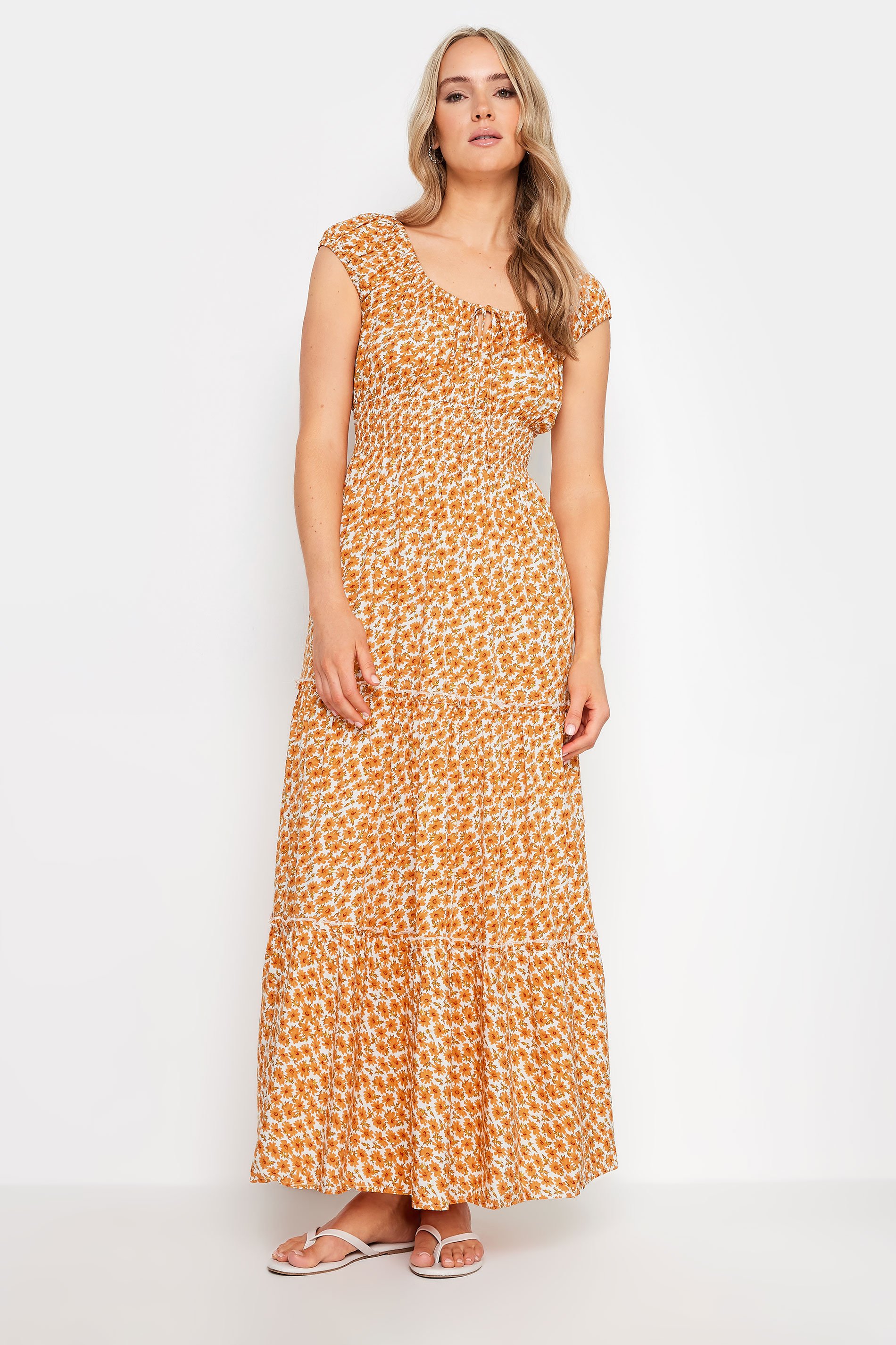 LTS Tall Women's Yellow Sunflower Print Maxi Dress | Long Tall Sally