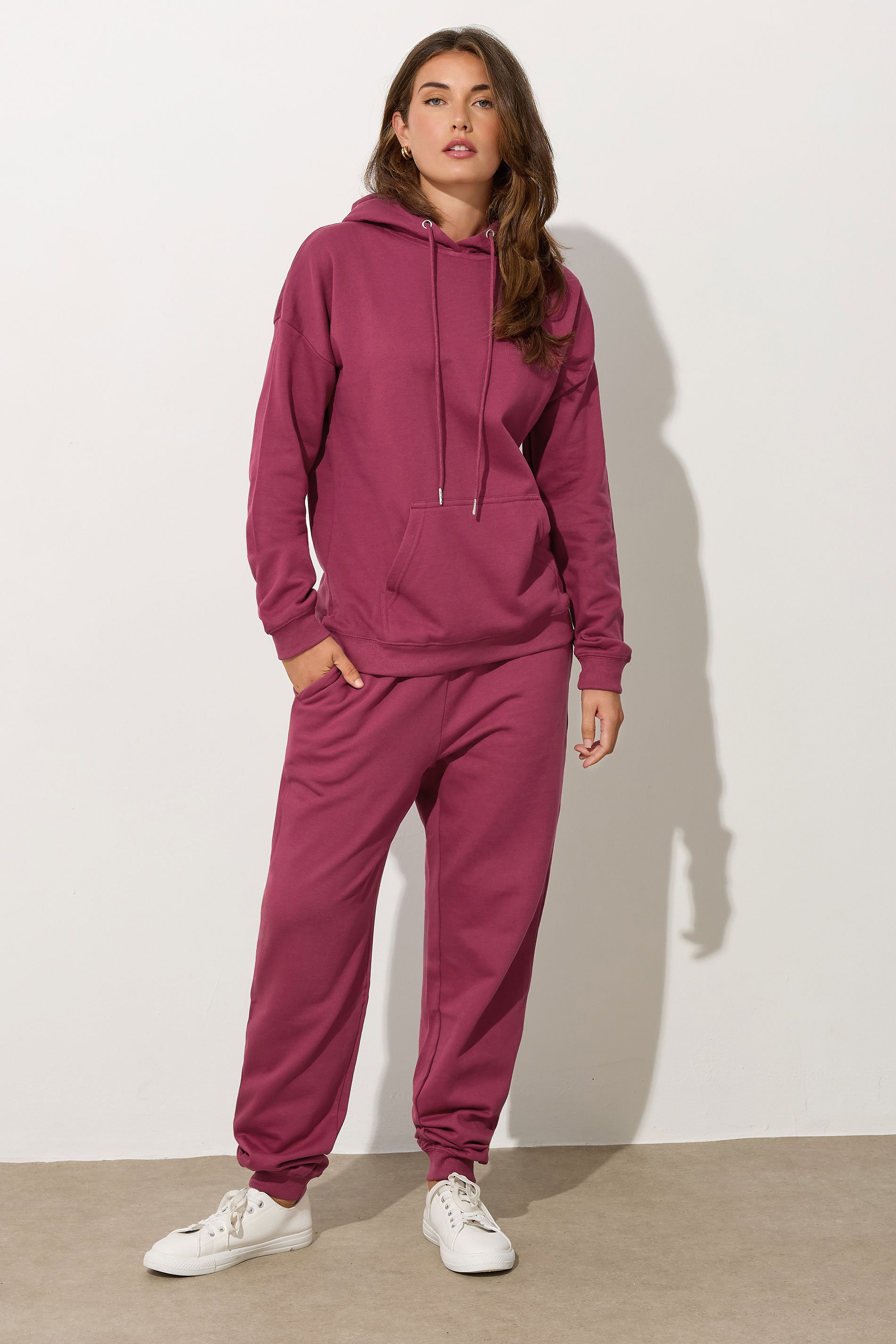 LTS Tall Dark Pink Drawstring Hoodie | Long Tall Sally 2