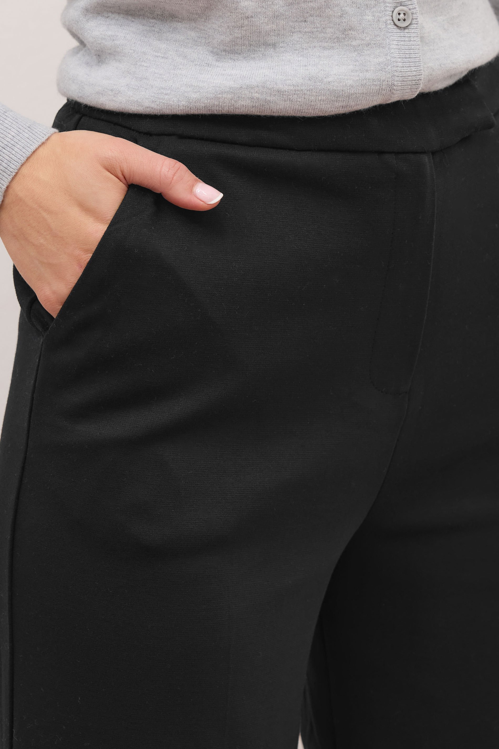 LTS PREMIUM Tall Black Tailored Wide Leg Trousers | Long Tall Sally 4
