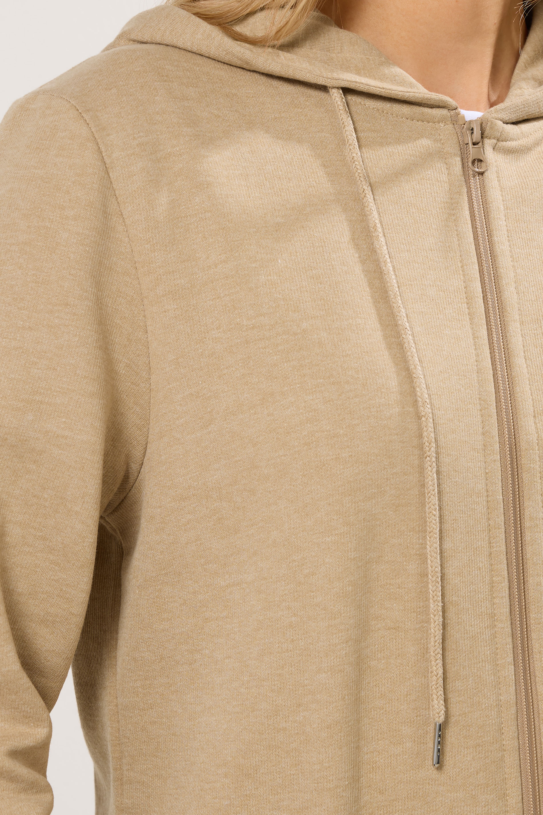 LTS Tall Women's Natural Brown Cotton Longline Hoodie | Long Tall Sally 4