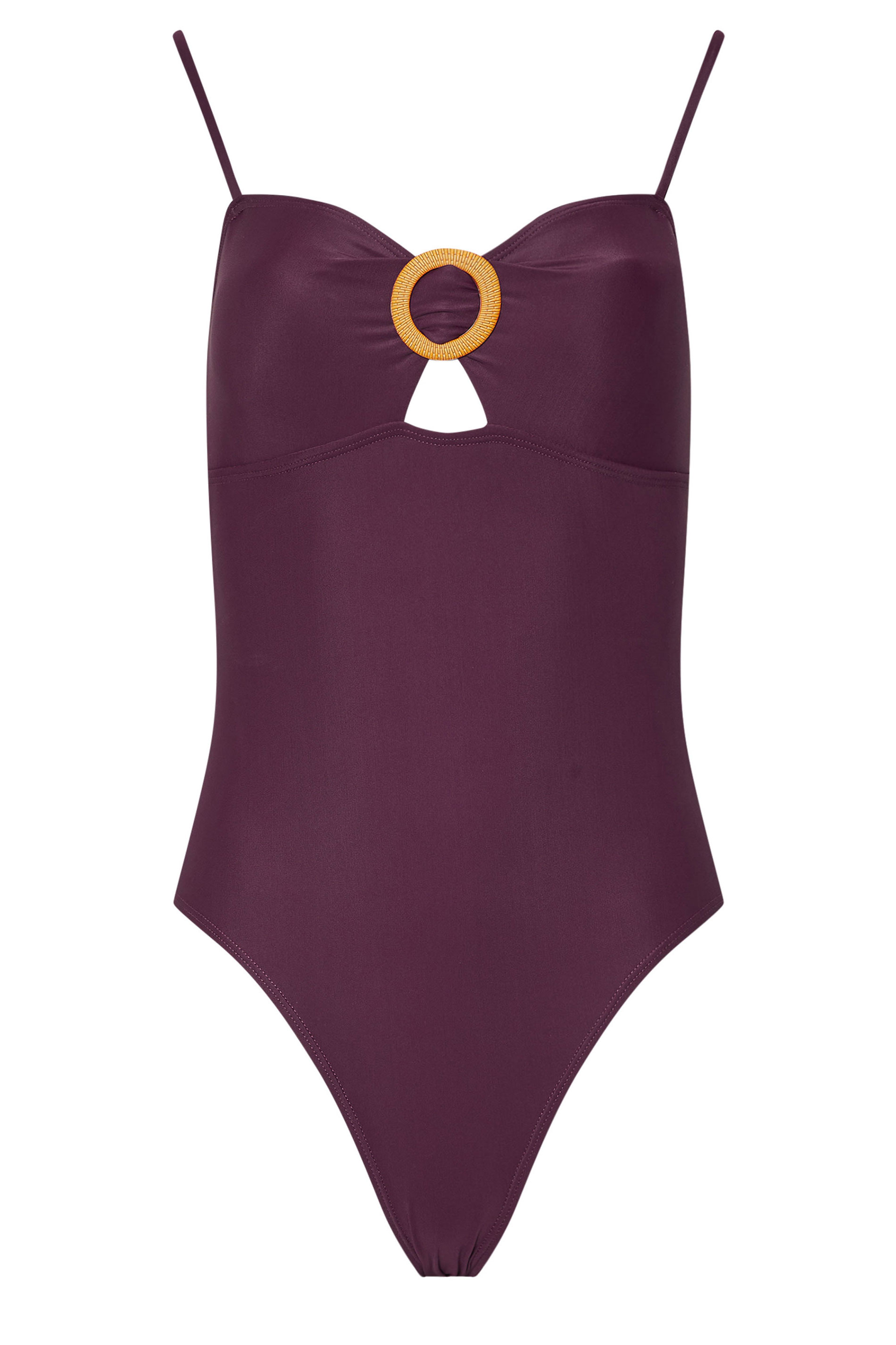 LTS Tall Burgundy Red Raffia Buckle Swimsuit | Long Tall Sally 7