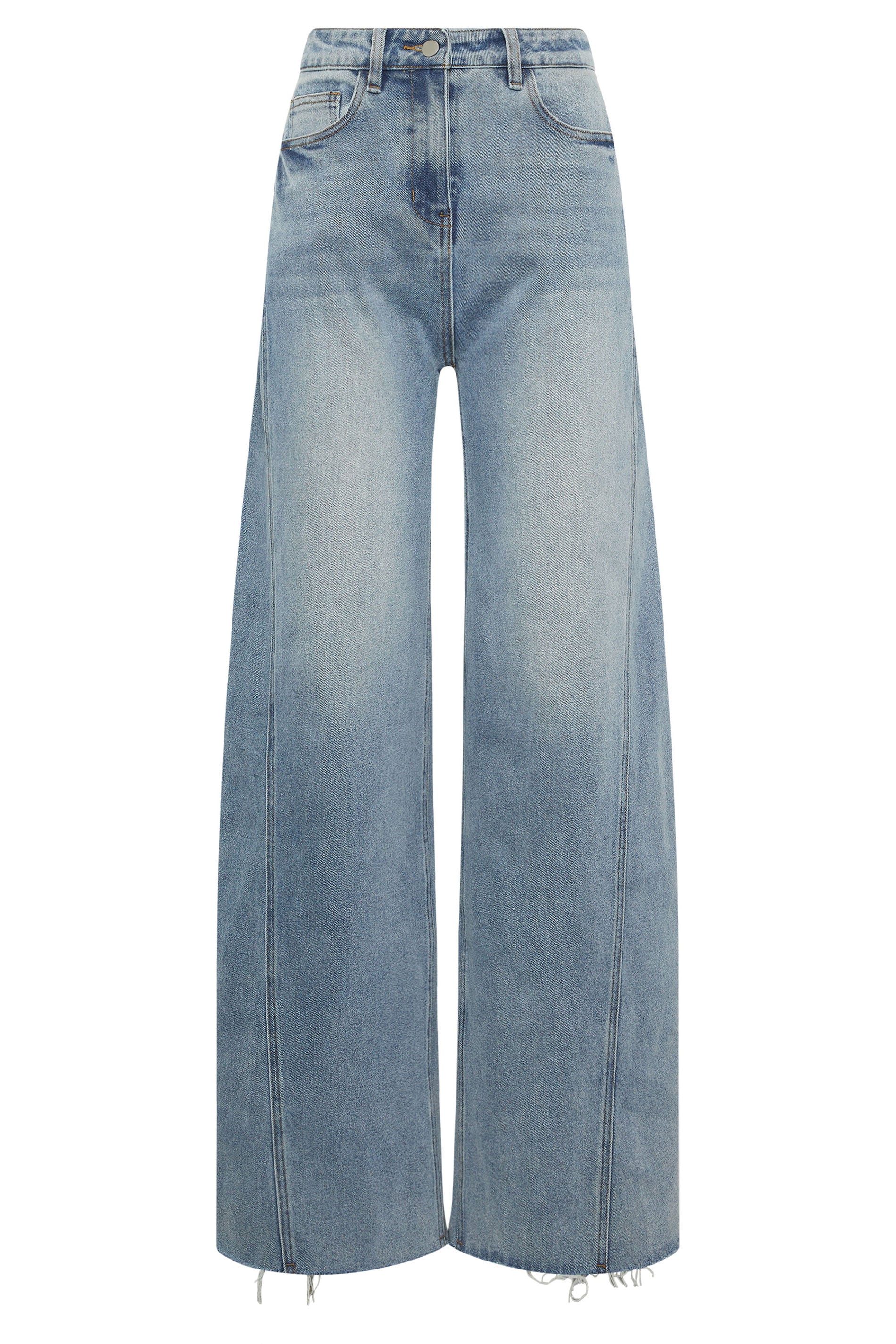 LTS Tall Women's Mid Blue Twist Seam Wide Leg Jeans | Long Tall Sally 6