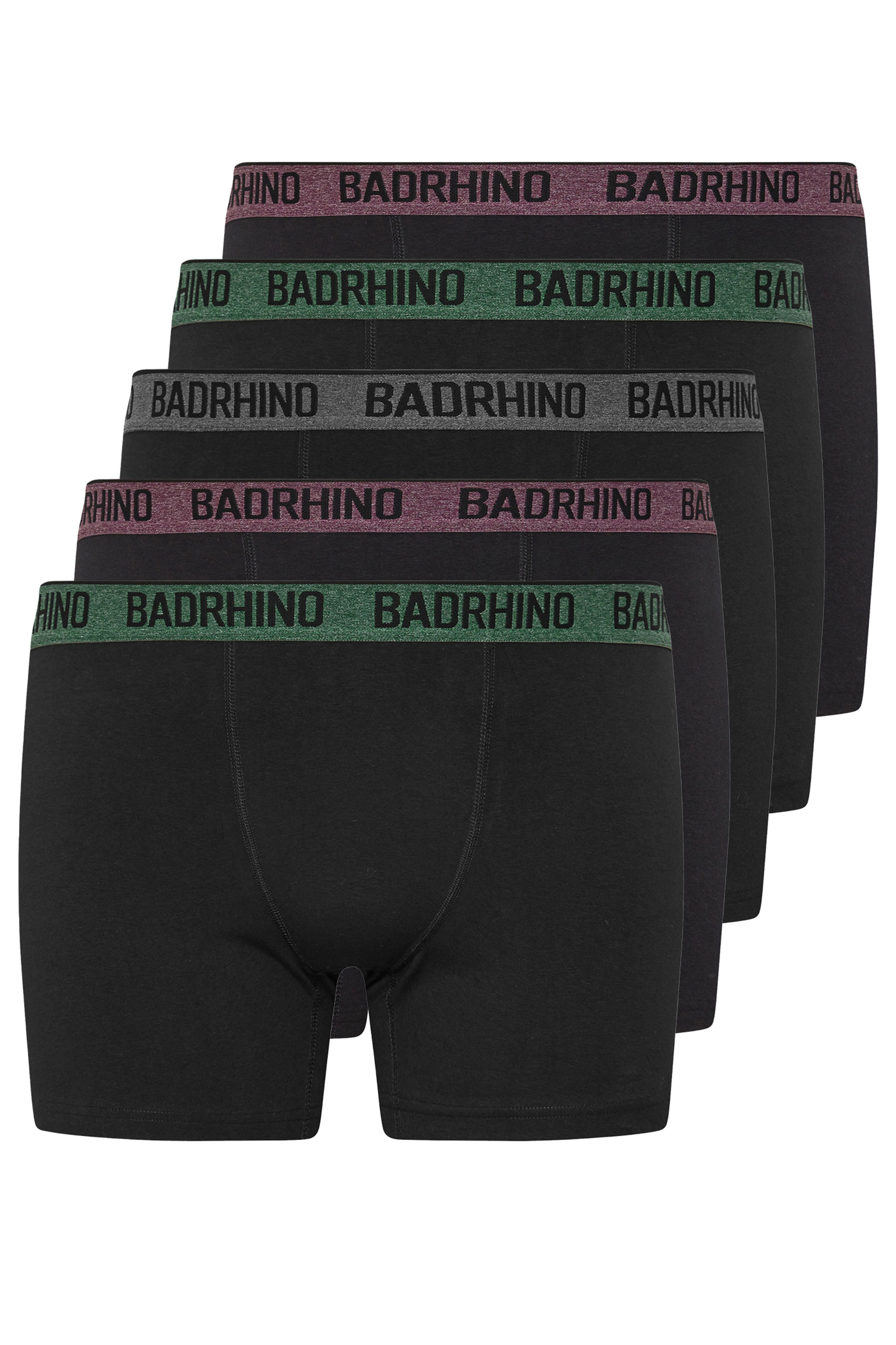 BadRhino 5 PACK Black Marl Waistband Boxers | BadRhino 4