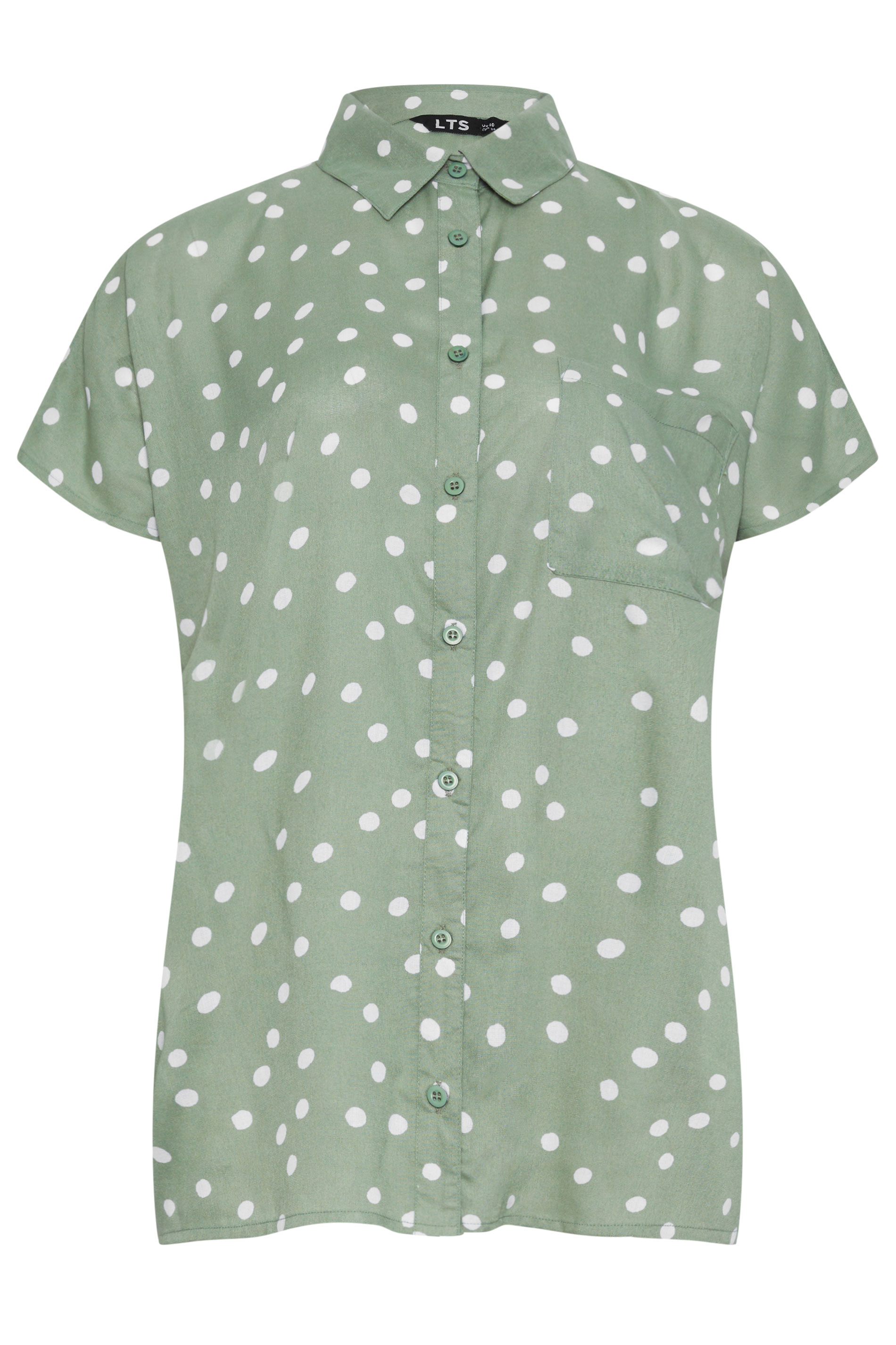 LTS Tall Sage Green Polka Dot Shirt | Long Tall Sally 5