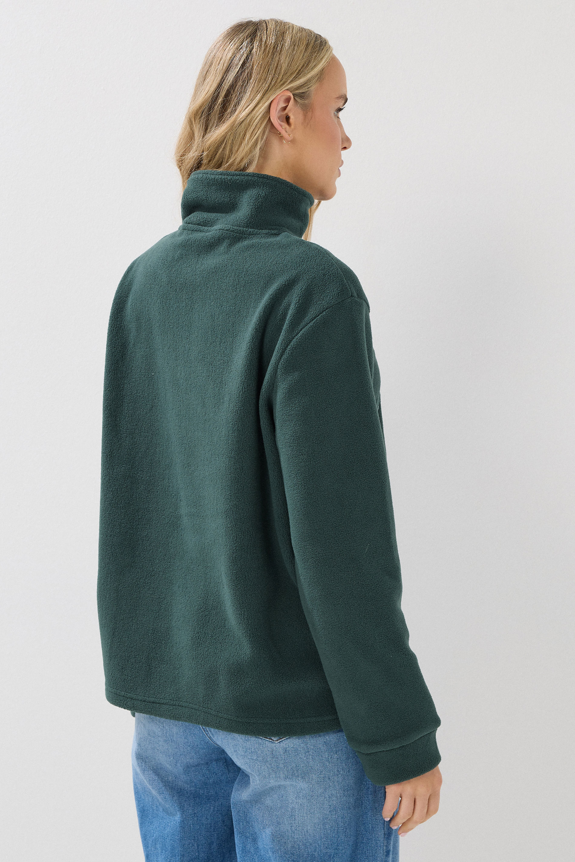 LTS Tall Green Quarter Zip 'Colorado' Embroidered Fleece | Long Tall Sally 3