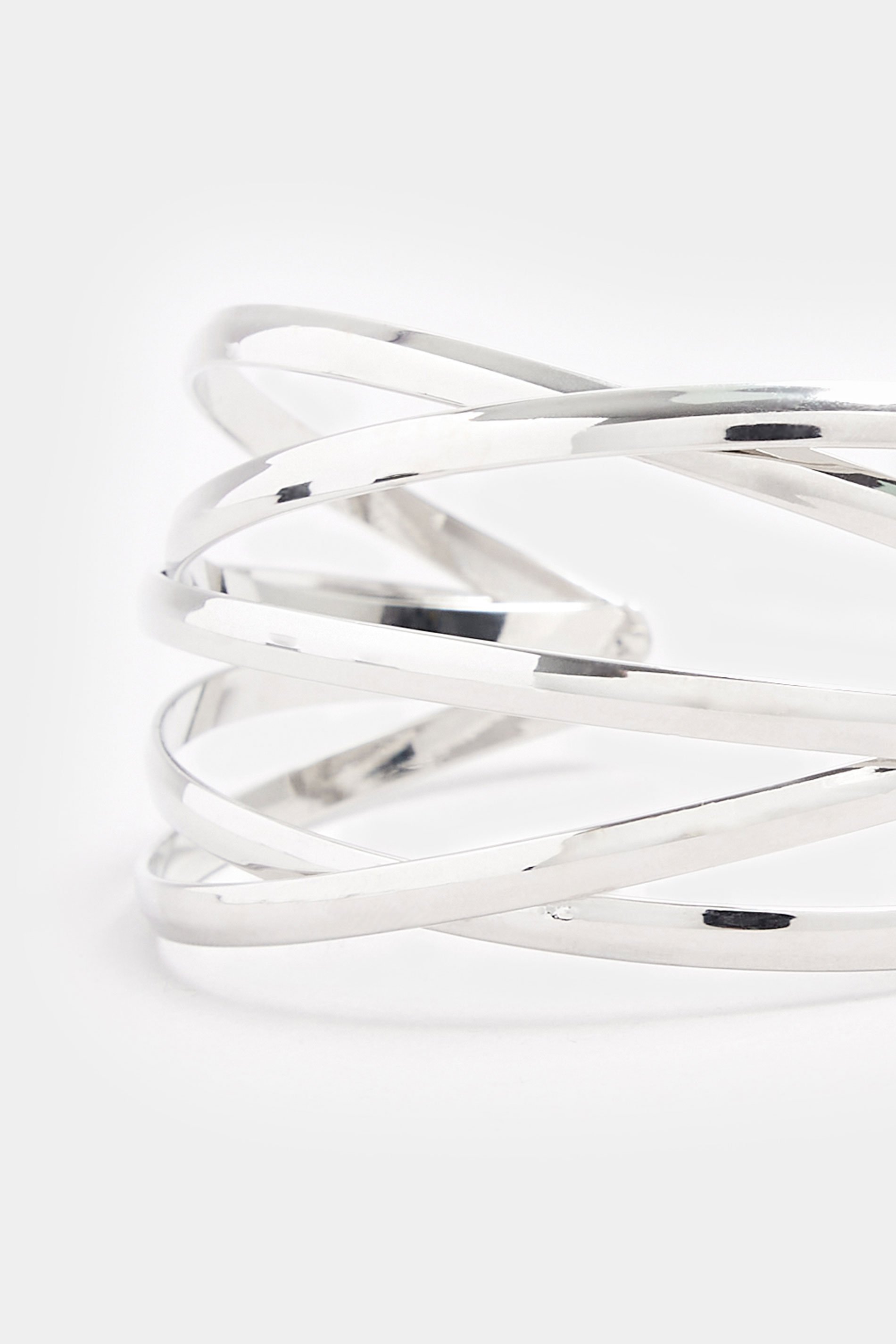 Silver Tone Twisted Cuff Bracelet | Yours Clothing 3