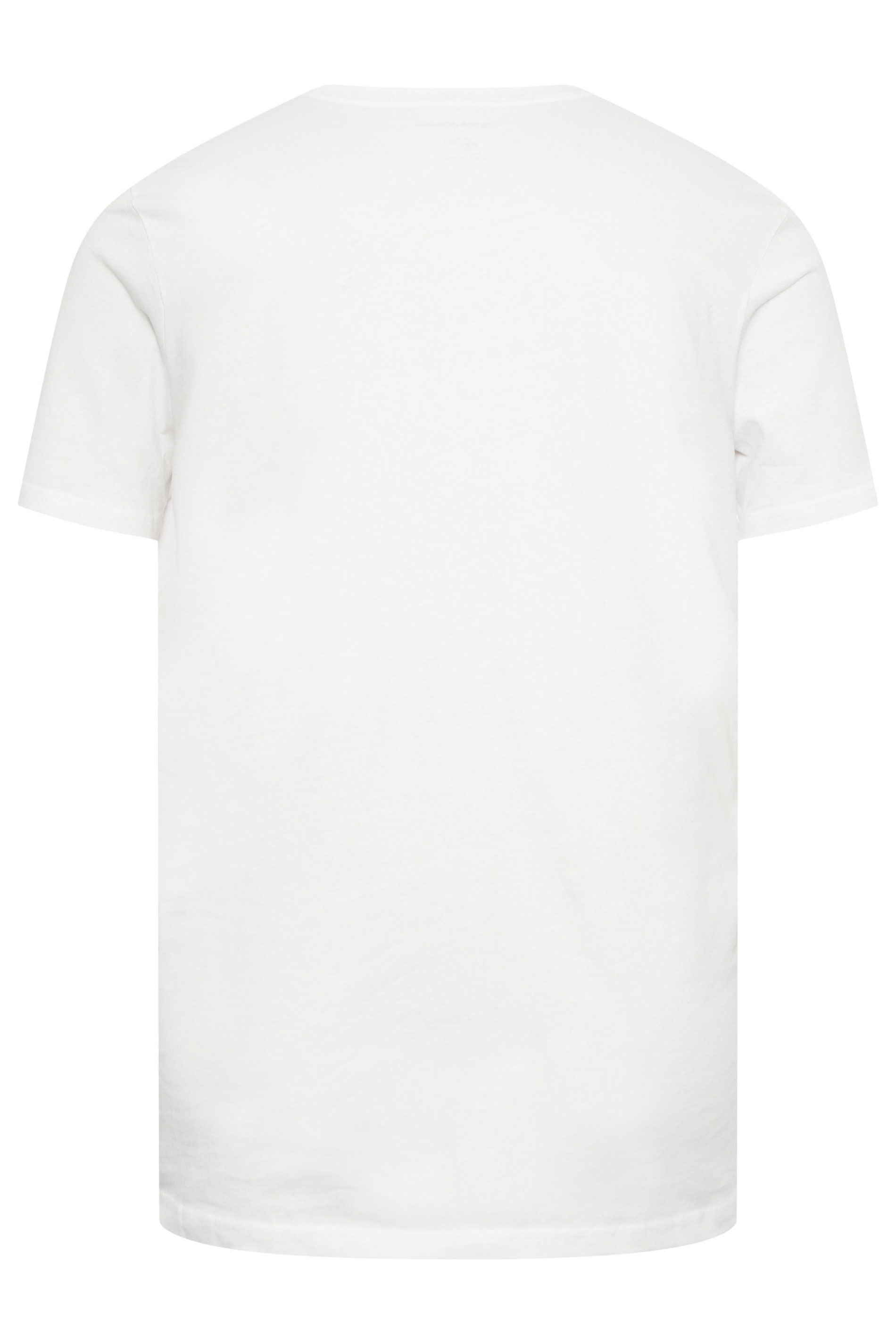 JACK & JONES White Floral Logo Crew Neck T-Shirt | BadRhino 4