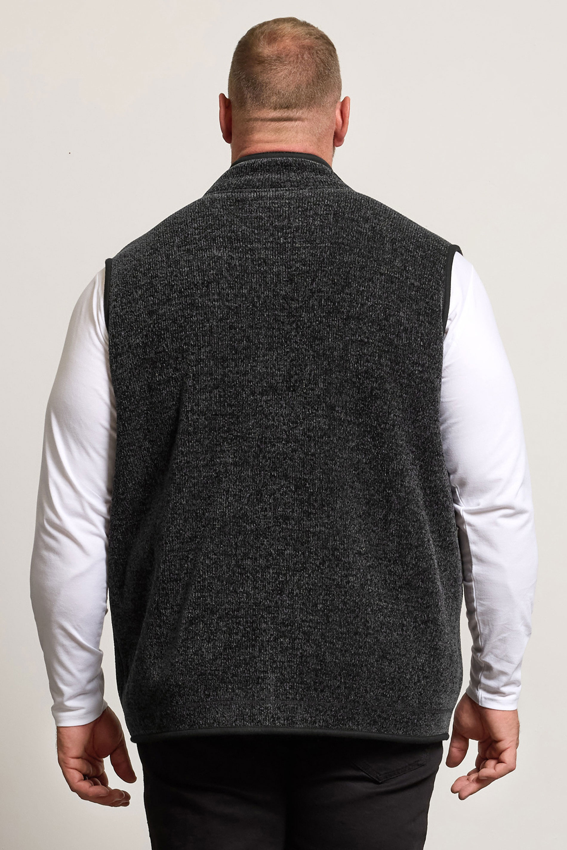BadRhino Big & Tall Grey Fleece Pocket Gilet | BadRhino 4