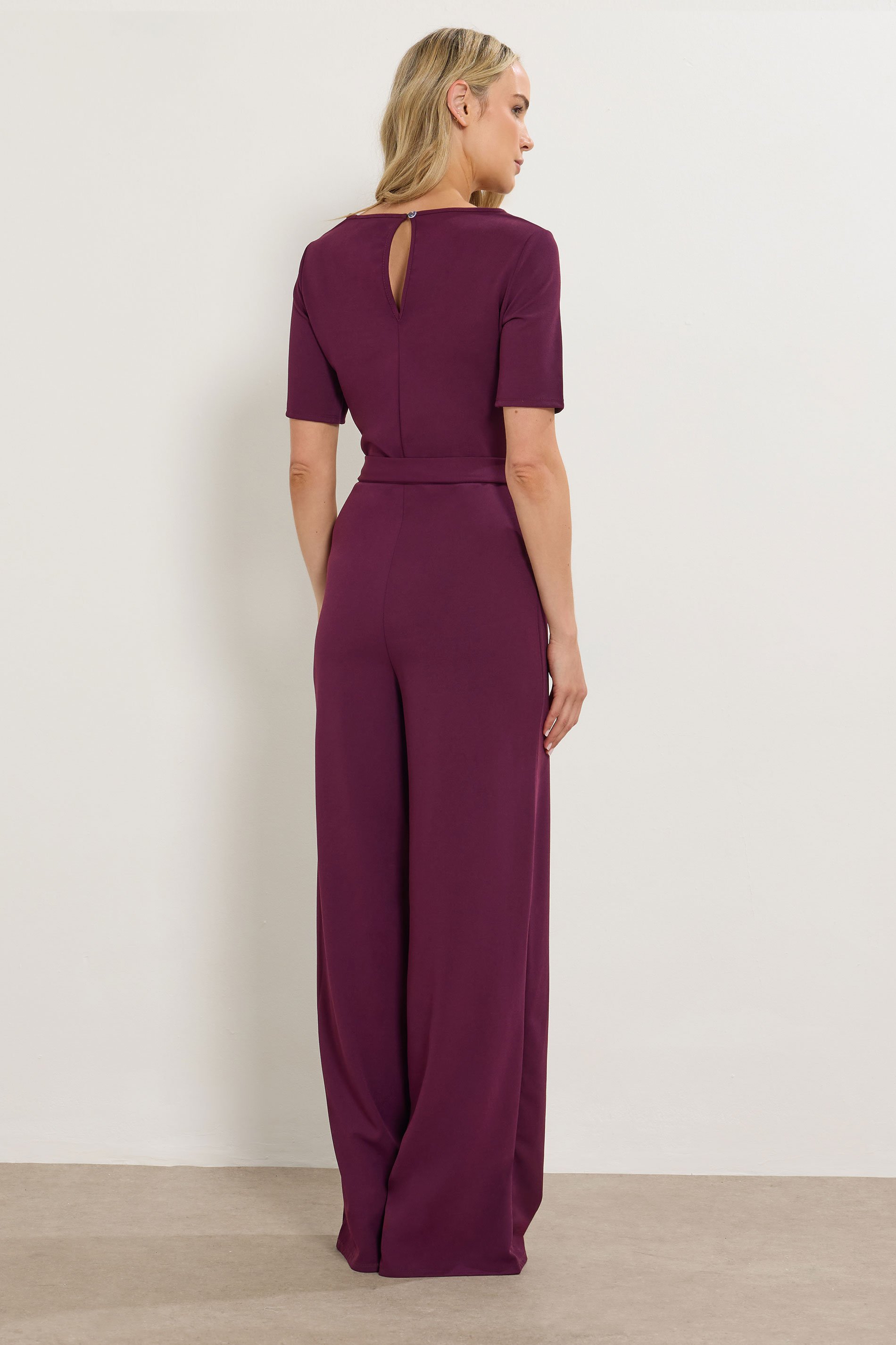 LTS Tall Berry Red Belted Jumpsuit | Long Tall Sally 3