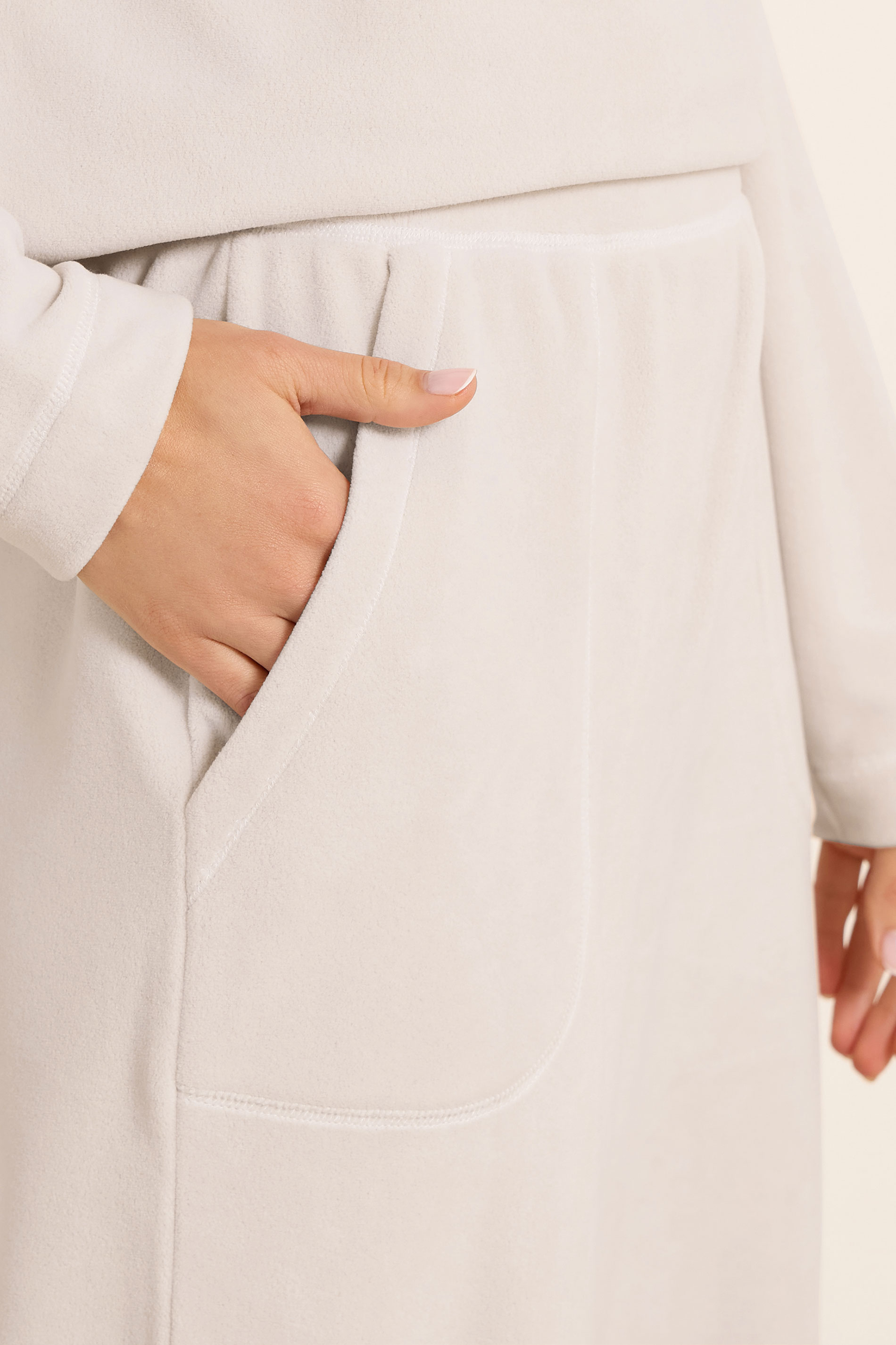 LTS Tall Ivory White Fleece Lounge Trousers | Long Tall Sally 4