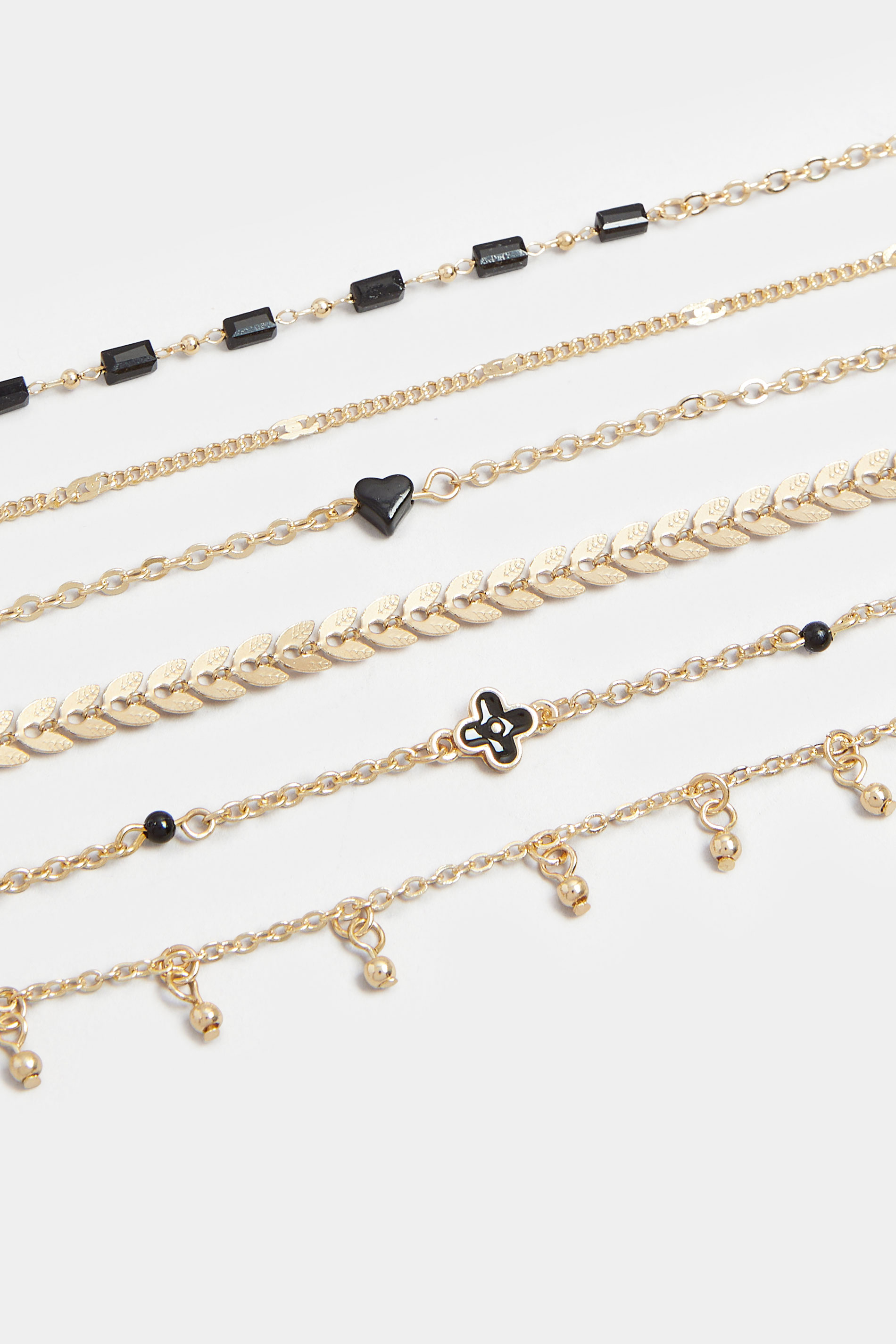 6 PACK Gold Tone Chain Bracelet Set | Yours Clothing 3