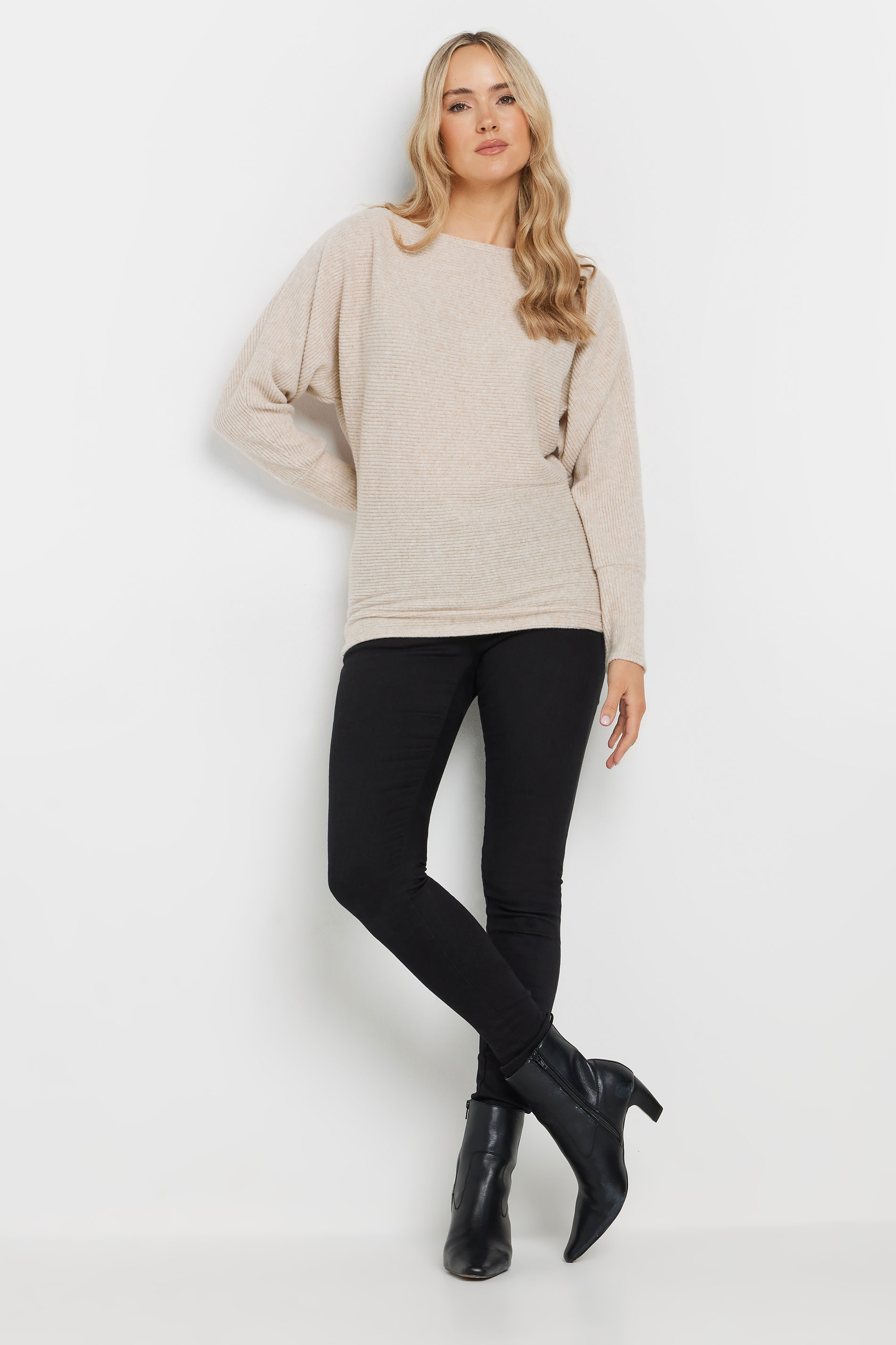 LTS Tall Beige Brown Soft Touch Batwing Top | Long Tall Sally 2
