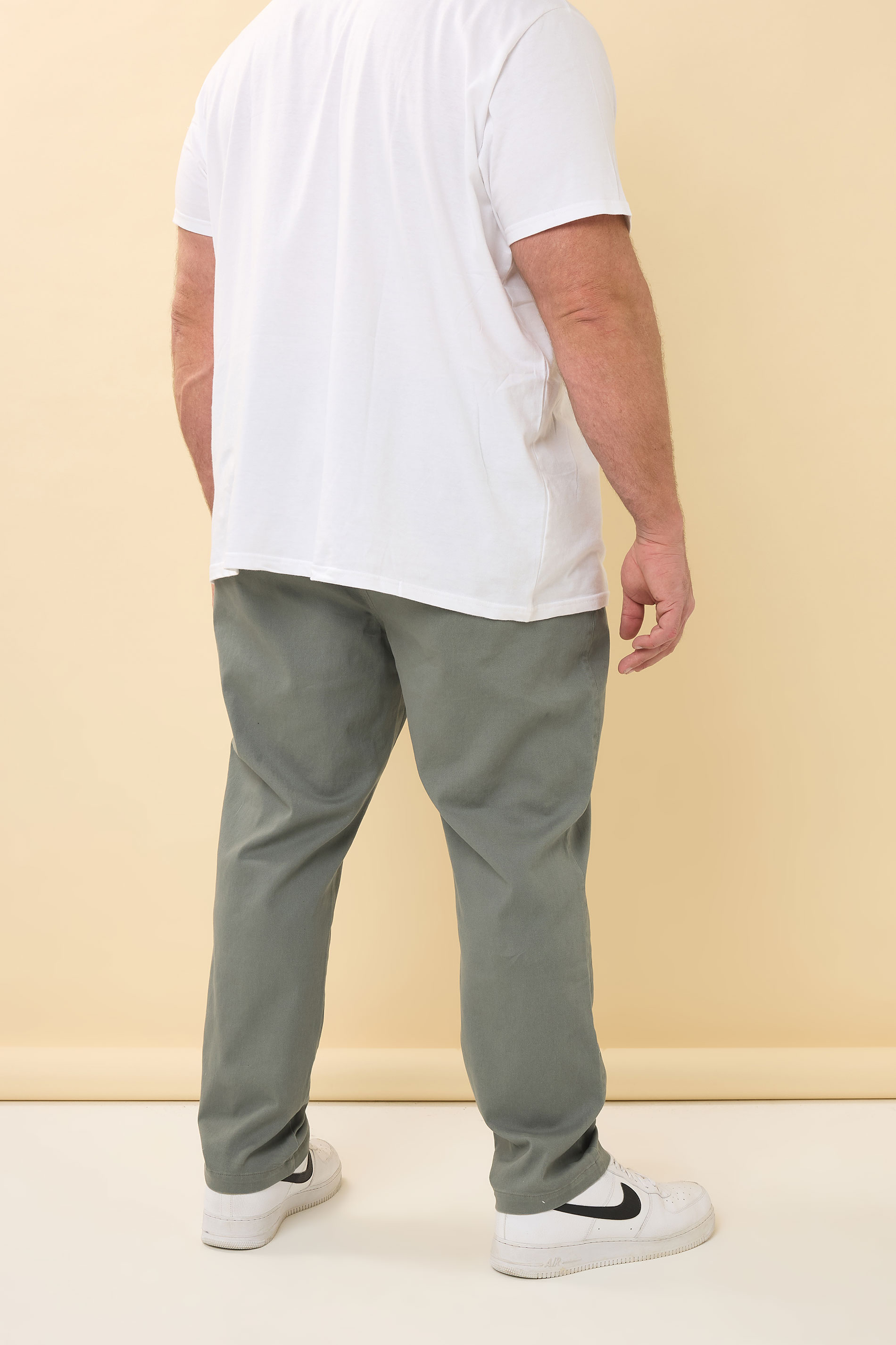 BadRhino Sage Green Elasticated Waist Chinos | BadRhino 3