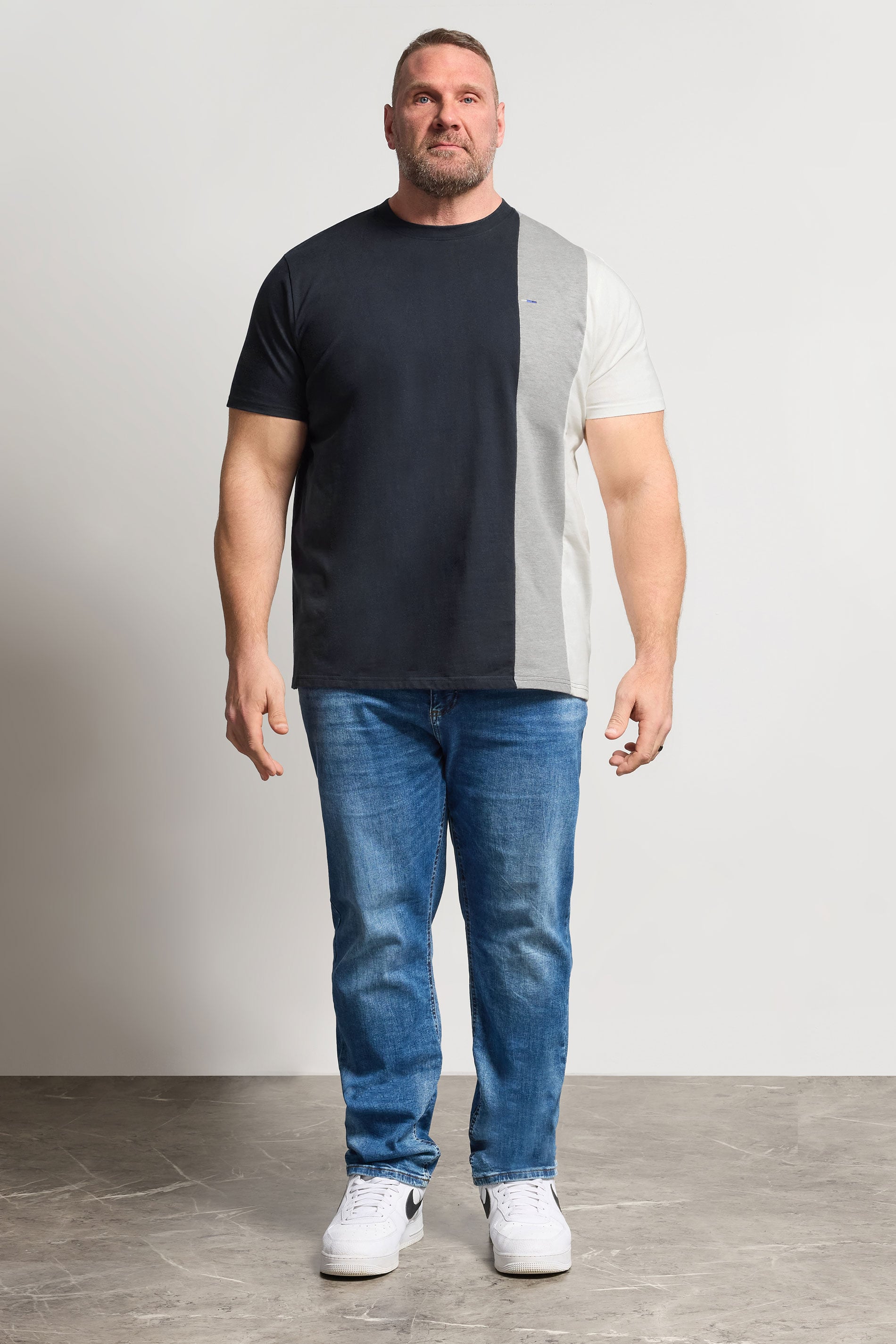 BadRhino Big & Tall Navy Blue Cut & Sew  T-Shirt | BadRhino 2