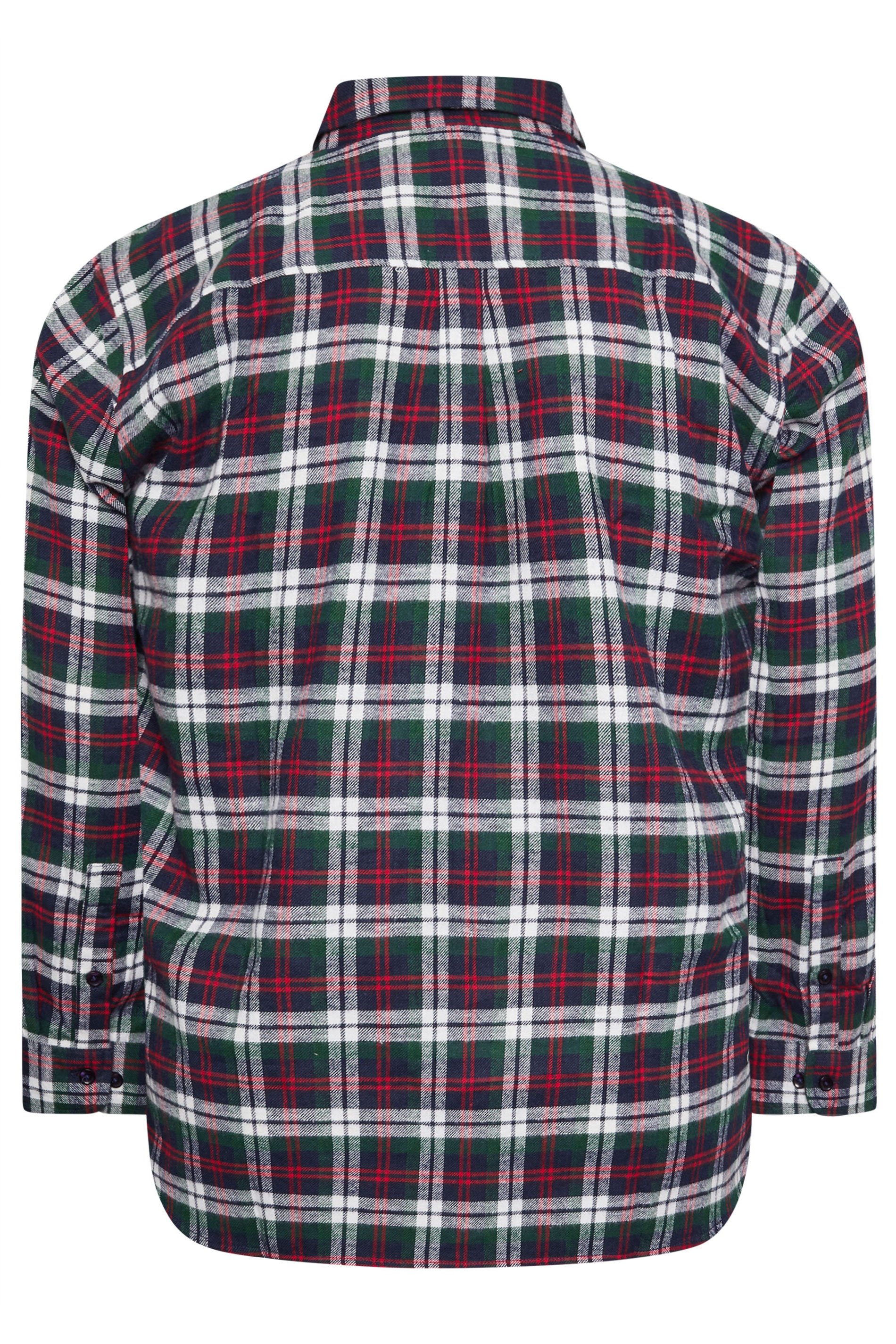 BadRhino Big & Tall Red Check Print Long Sleeve Flannel Shirt | BadRhino 7