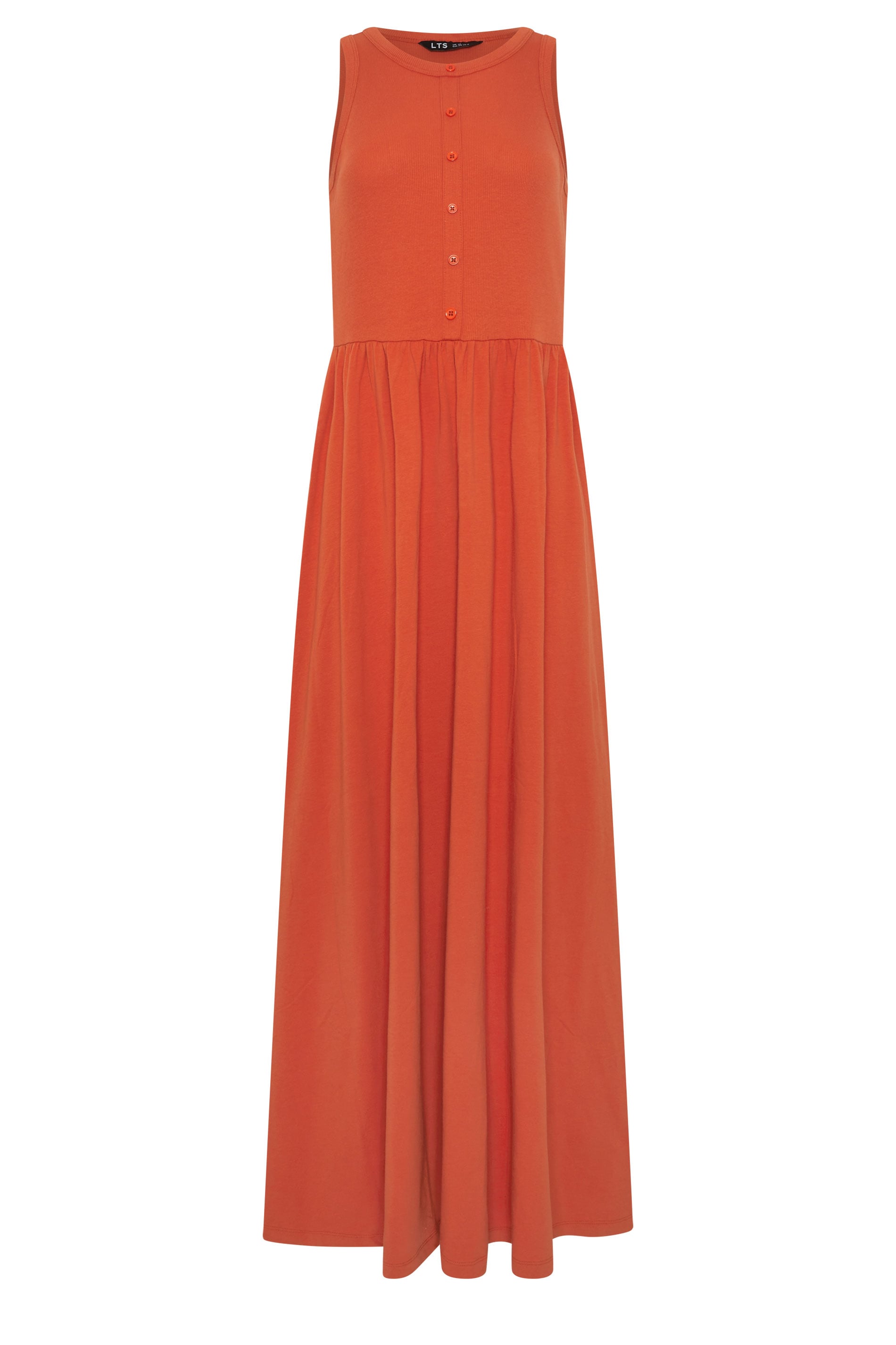 LTS Tall Women's Orange Button Detail Cotton Maxi Dress | Long Tall Sally 5