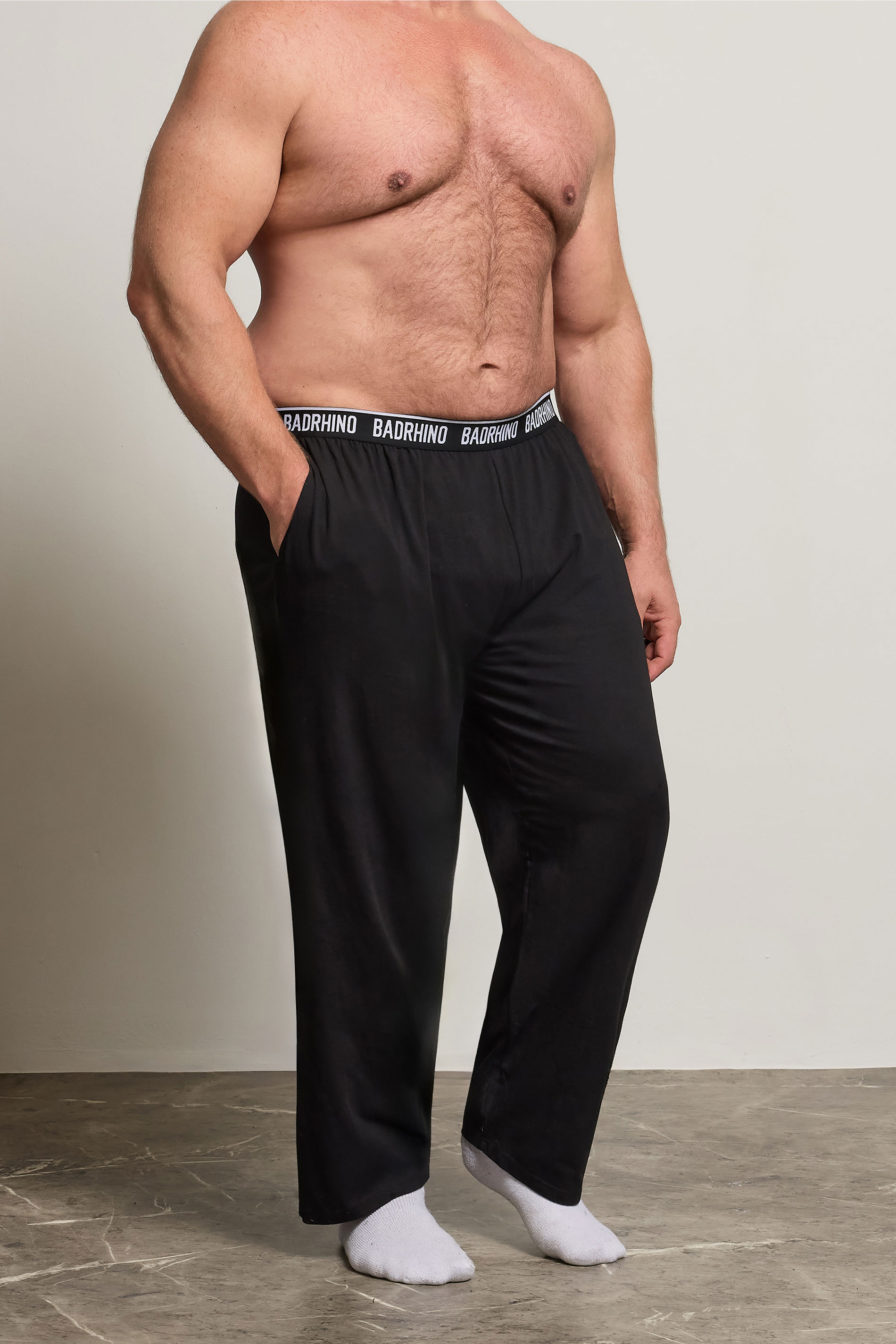 BadRhino Big & Tall Black Lounge Trousers | BadRhino 1