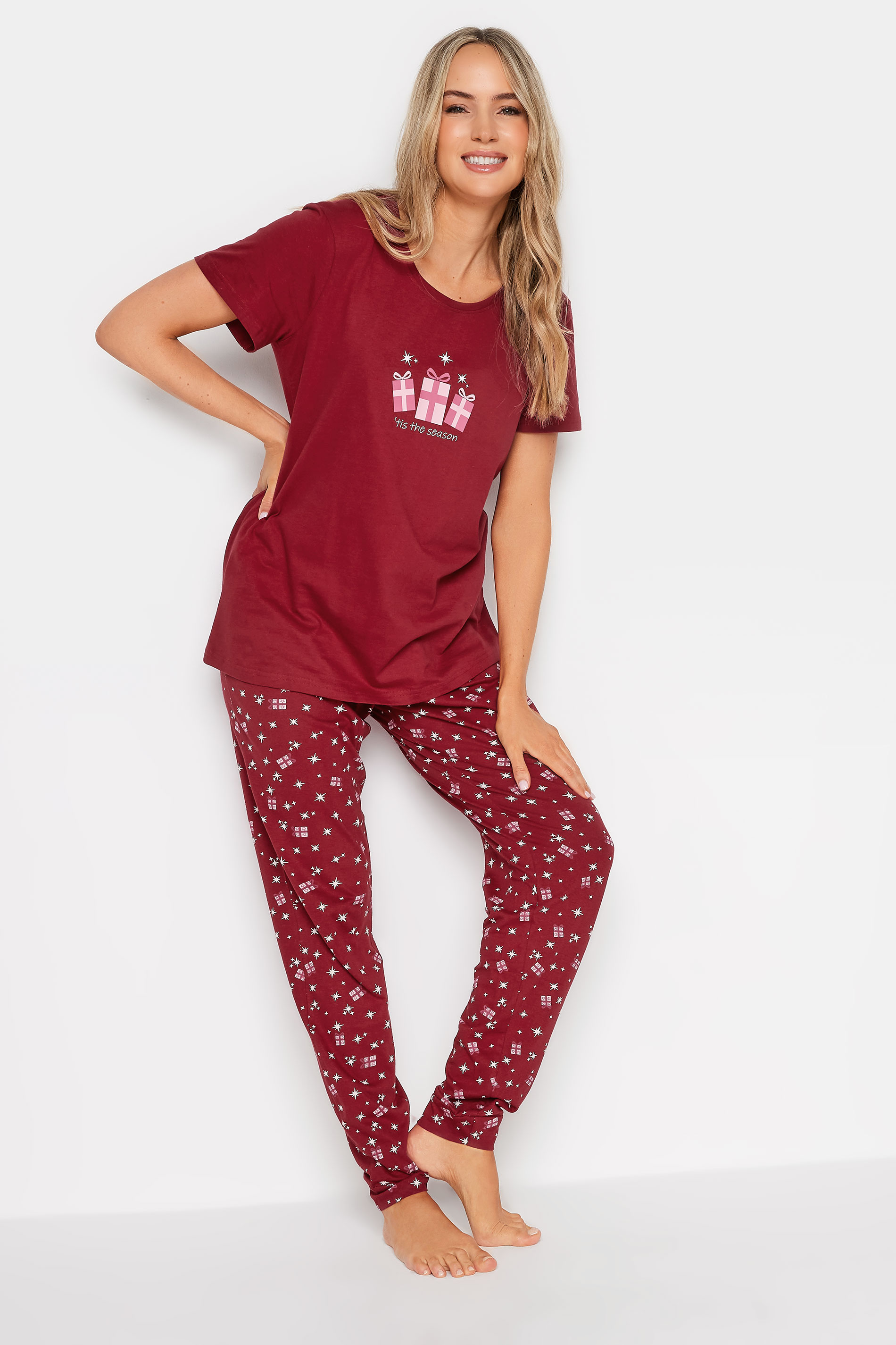 LTS Tall Red Christmas Present Print Pyjama Set | Long Tall Sally  2