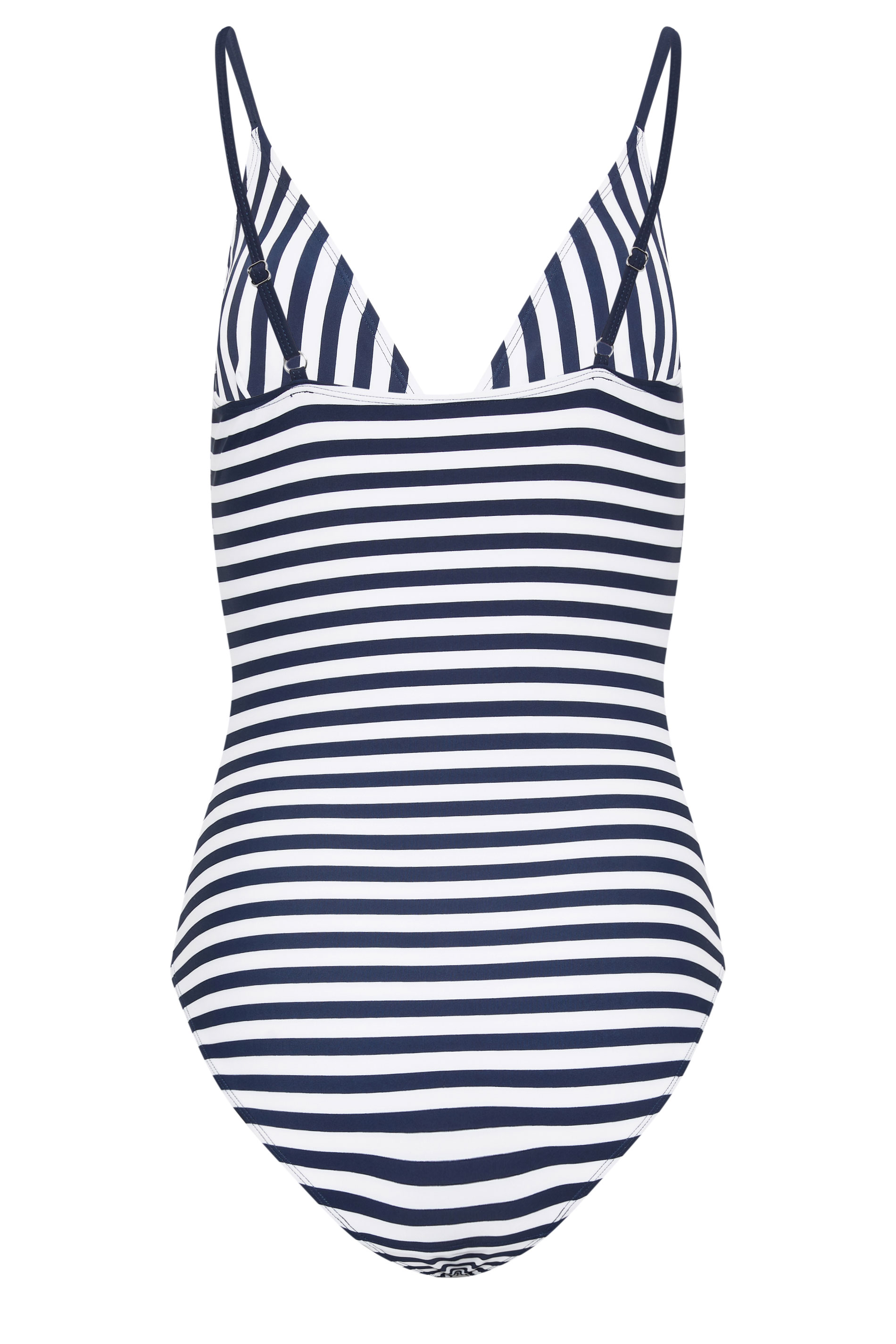 LTS Tall Women's Navy Blue Stripe V-Neck Swimsuit | Long Tall Sally 8
