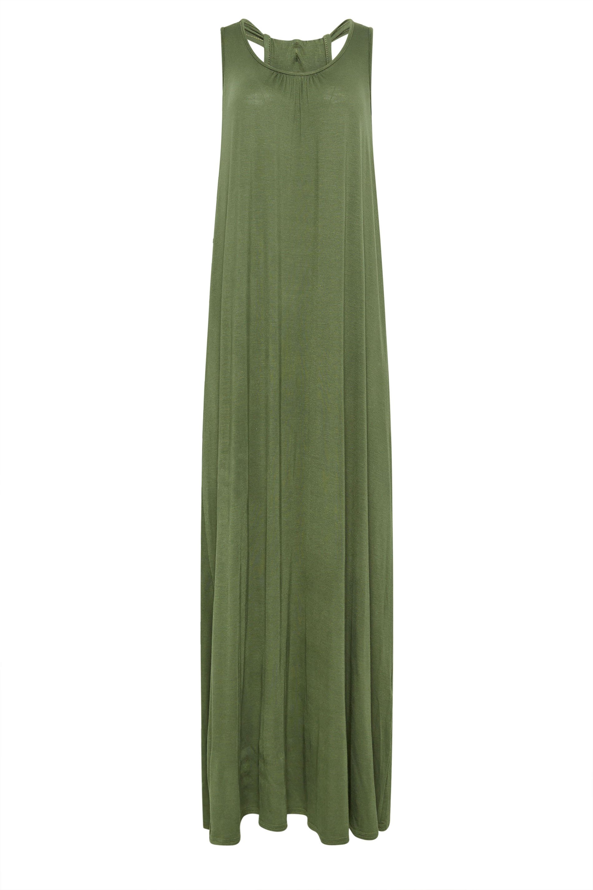 LTS Tall Women's Khaki Green Racer Back Maxi Dress | Long Tall Sally 6