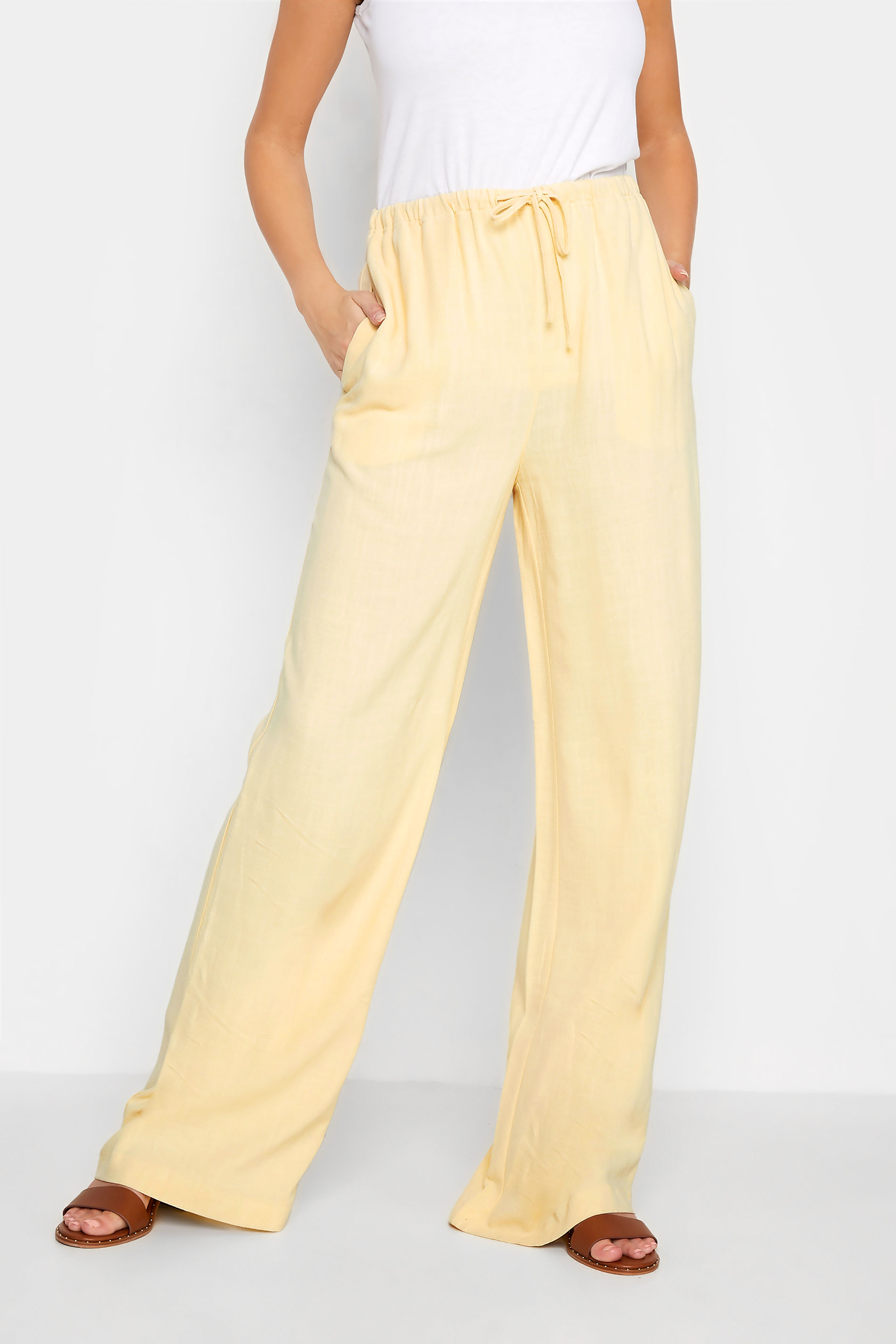 RILEY Linen Pants for Women / Wide Leg Linen Trousers in Yellow Honey /  Palazzo Pants -  Hong Kong