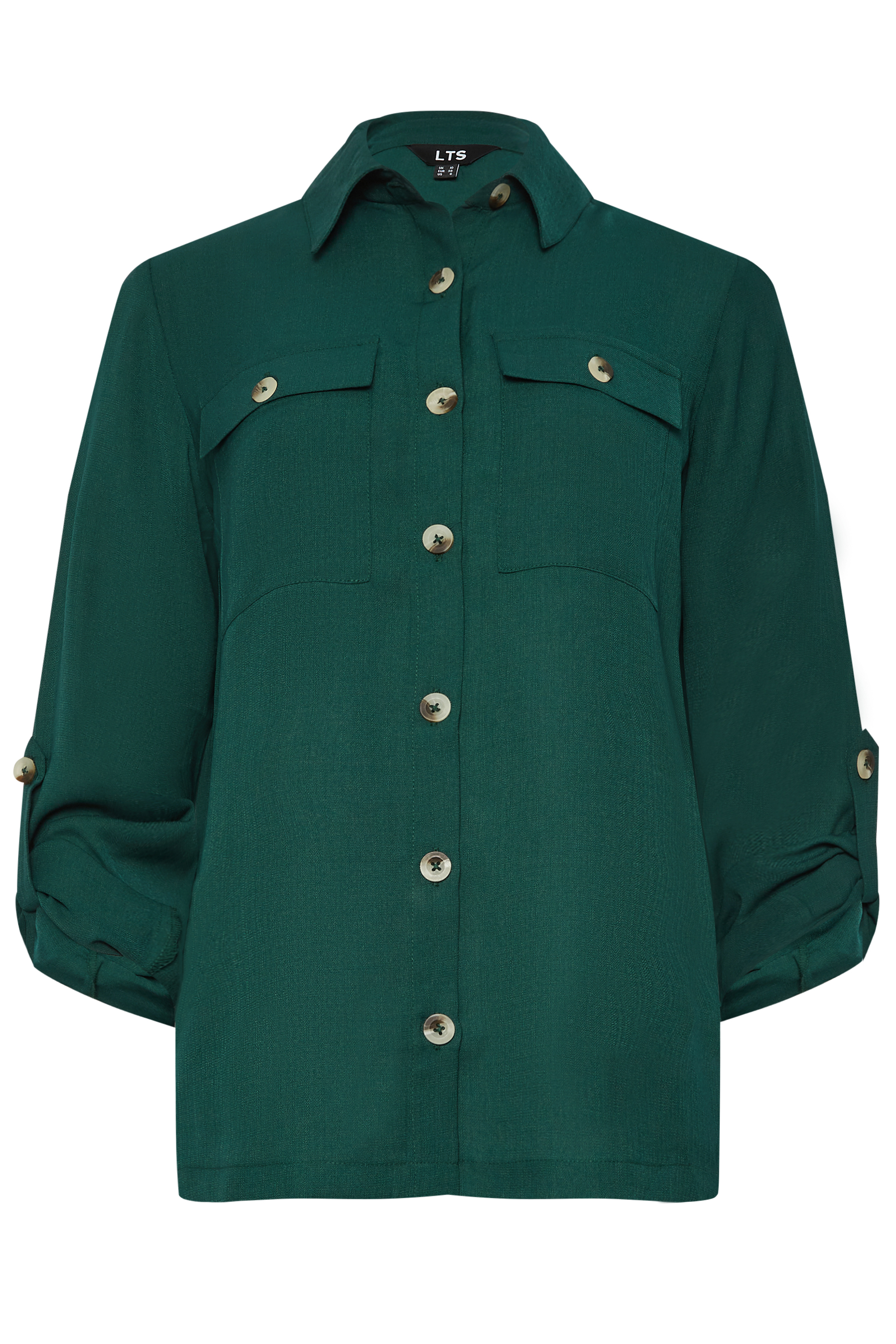 LTS Tall Green Long Sleeve Utility Shirt | Long Tall Sally 6