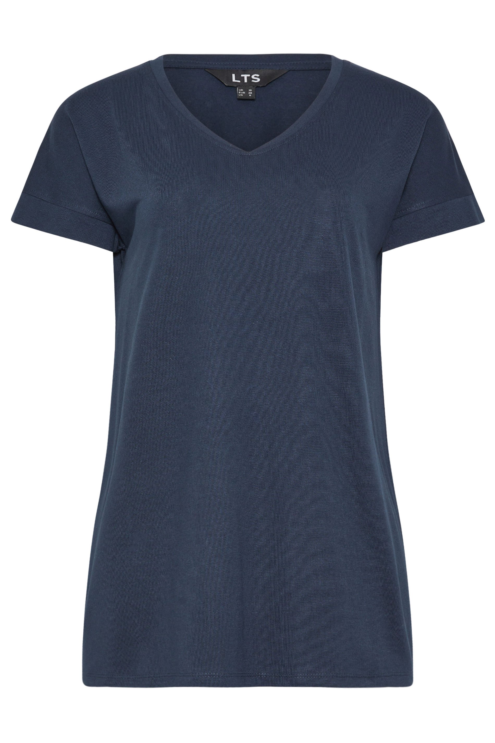 LTS PREMIUM Tall Womens Navy Blue V-Neck T-Shirt | Long Tall Sally 5