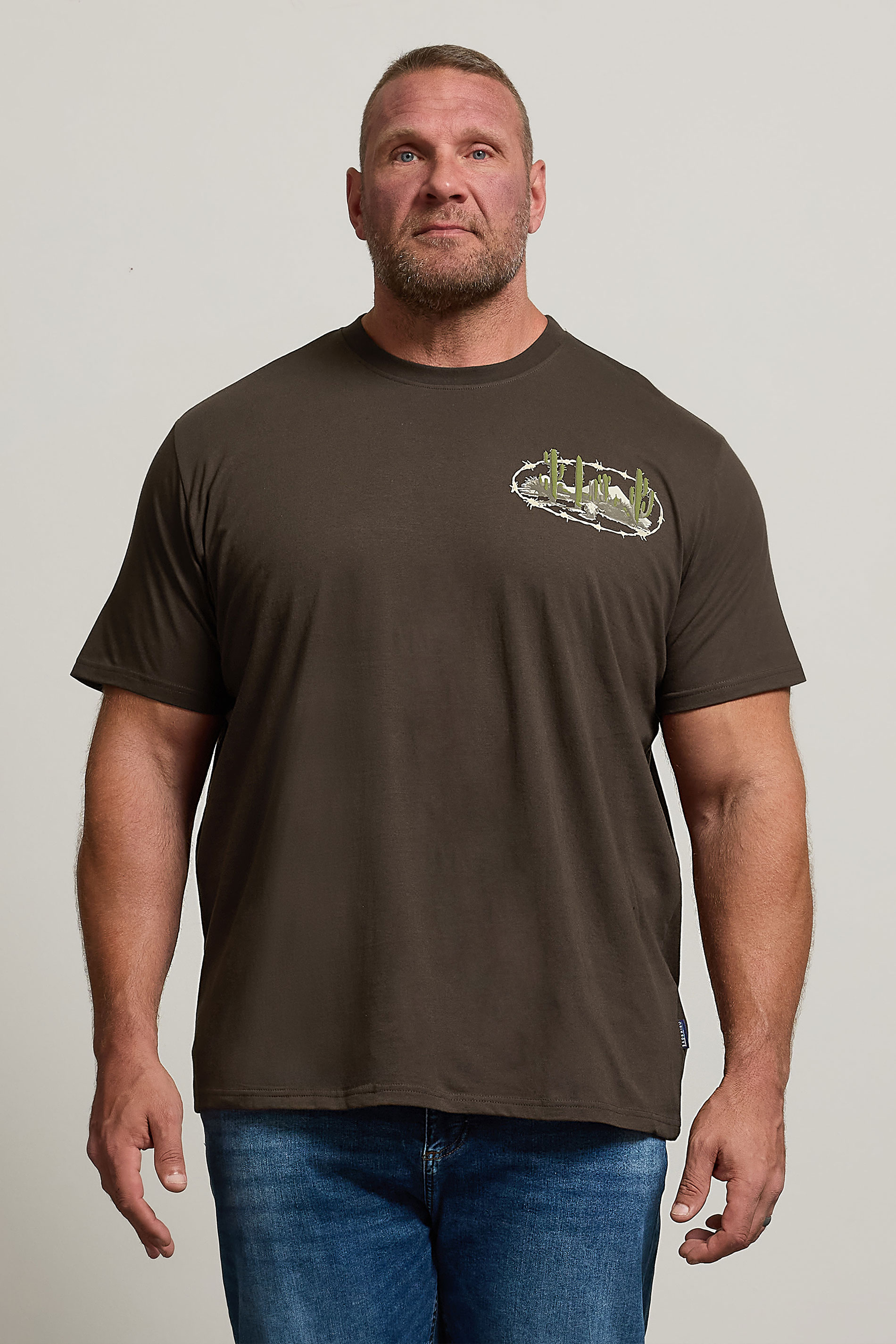 BadRhino Big & Tall Chocolate Brown 'Out West' Graphic T-Shirt | BadRhino 1