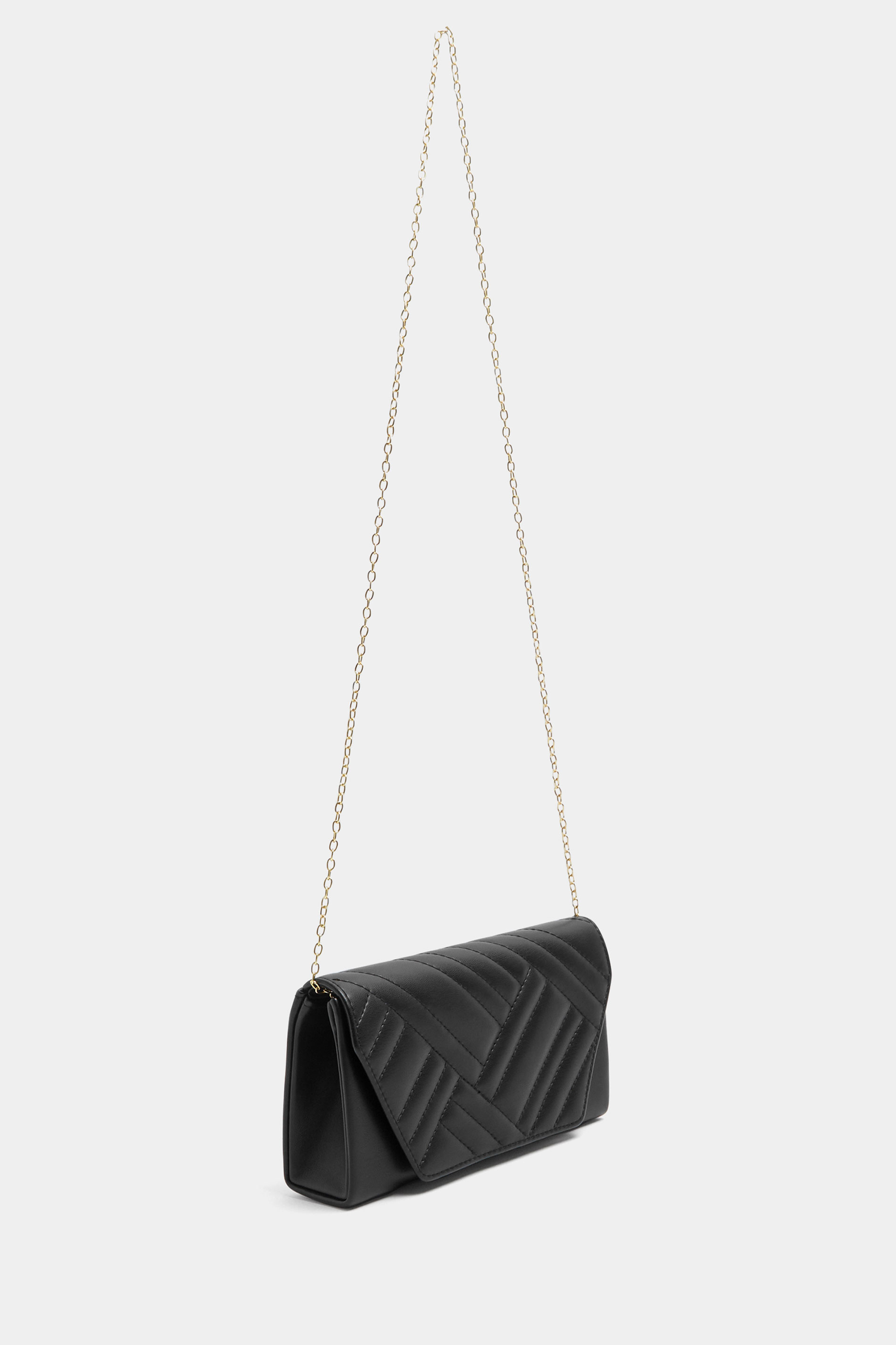 Black Chevron Clutch Bag | Yours Clothing 2