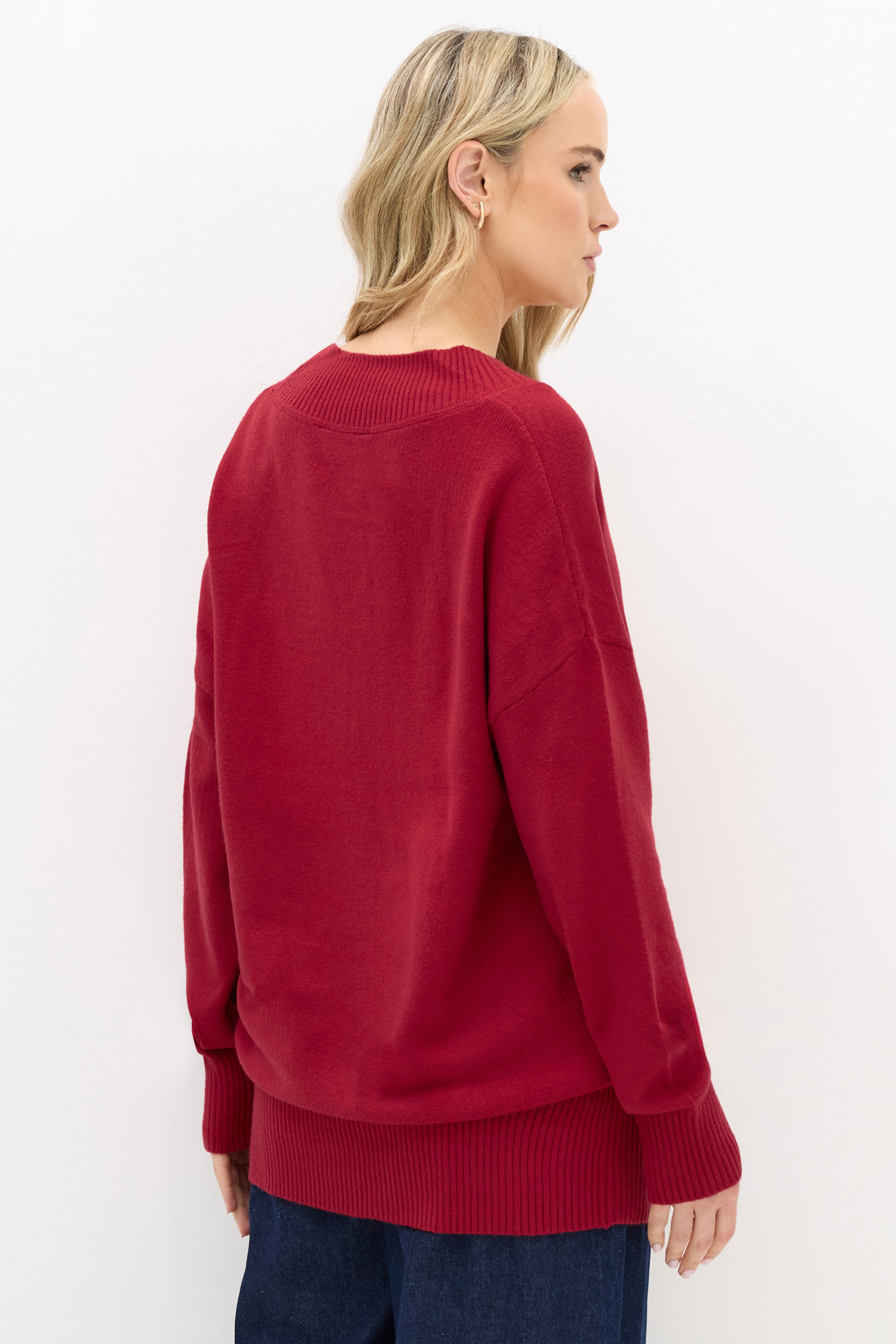 LTS Tall Red Wool V-Neck Jumper | Long Tall Sally 3