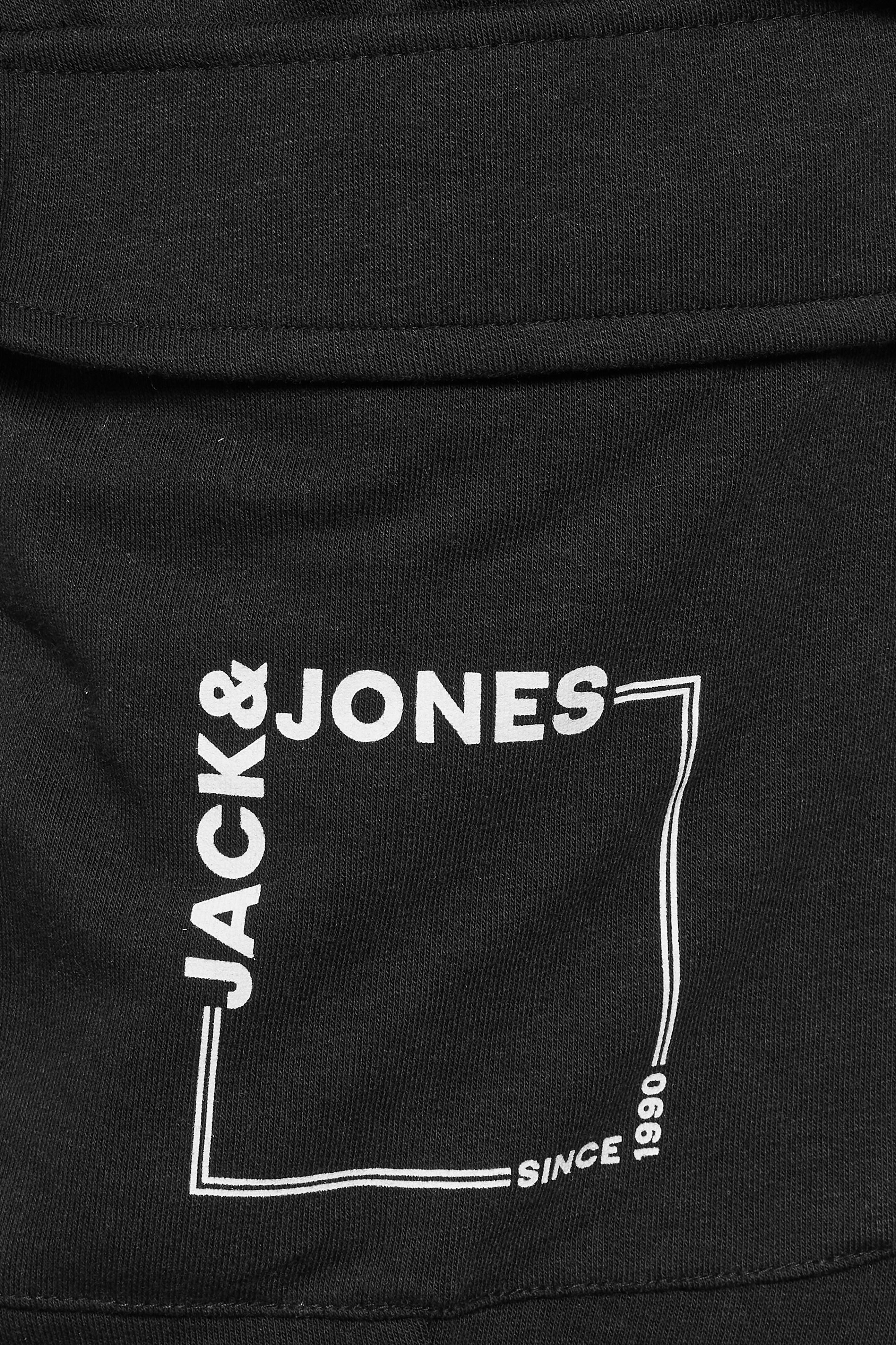 JACK & JONES Big & Tall Black 'Verner' T-Shirt & Short Set | BadRhino 3