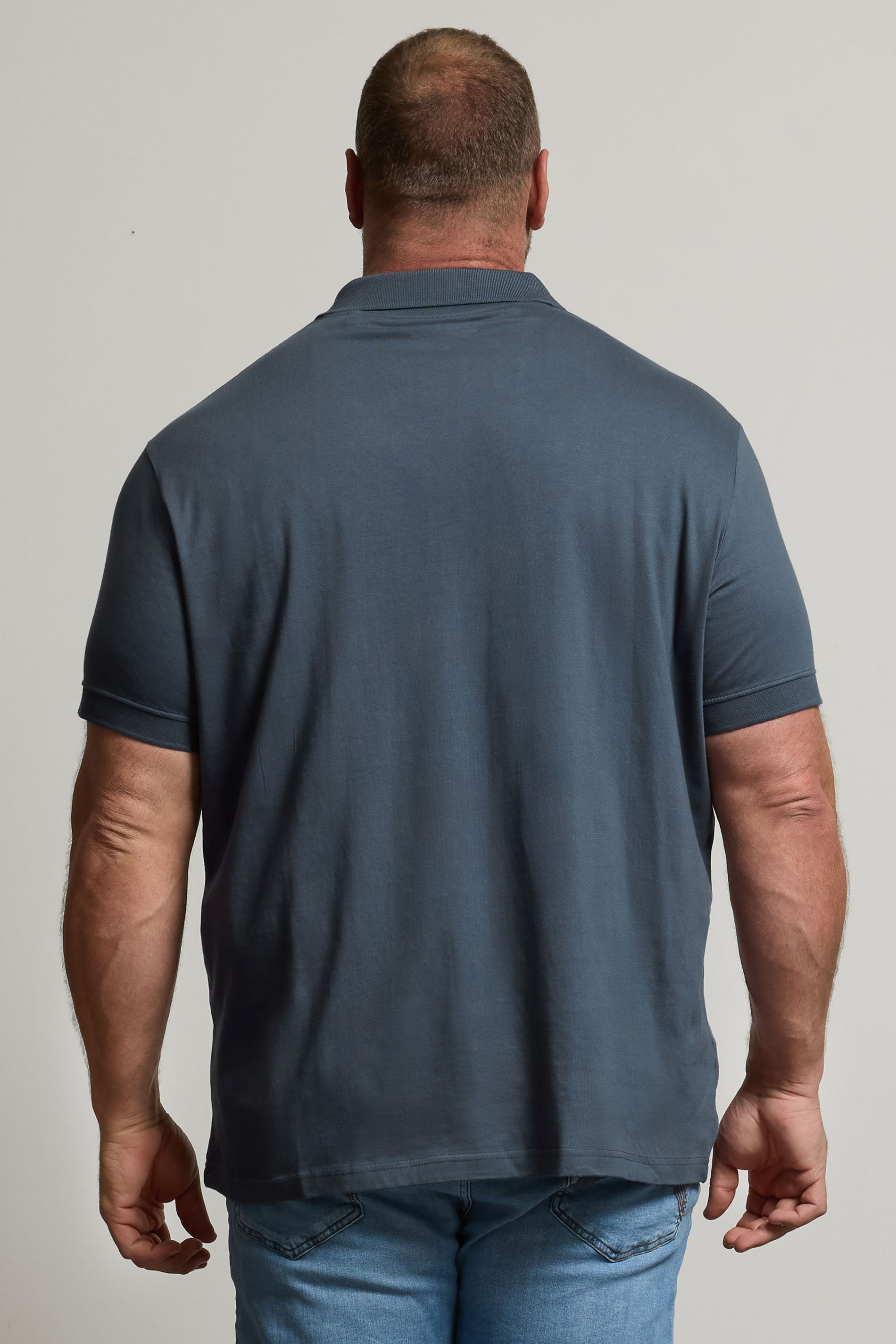 BadRhino Big & Tall Navy Blue Jersey Polo Shirt | BadRhino 3