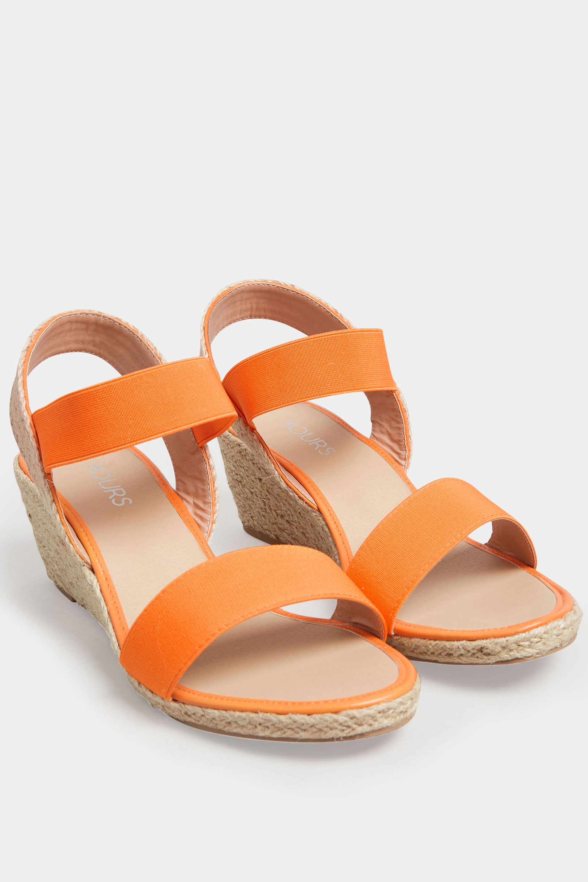 Orange Espadrille Wedges In Wide E Fit & Extra Wide EEE Fit | Yours Clothing 2