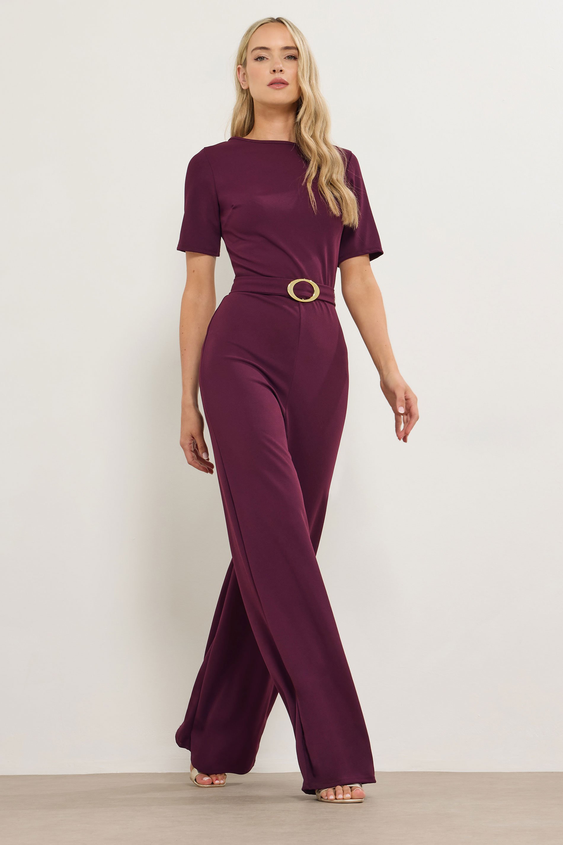 LTS Tall Berry Red Belted Jumpsuit | Long Tall Sally 2