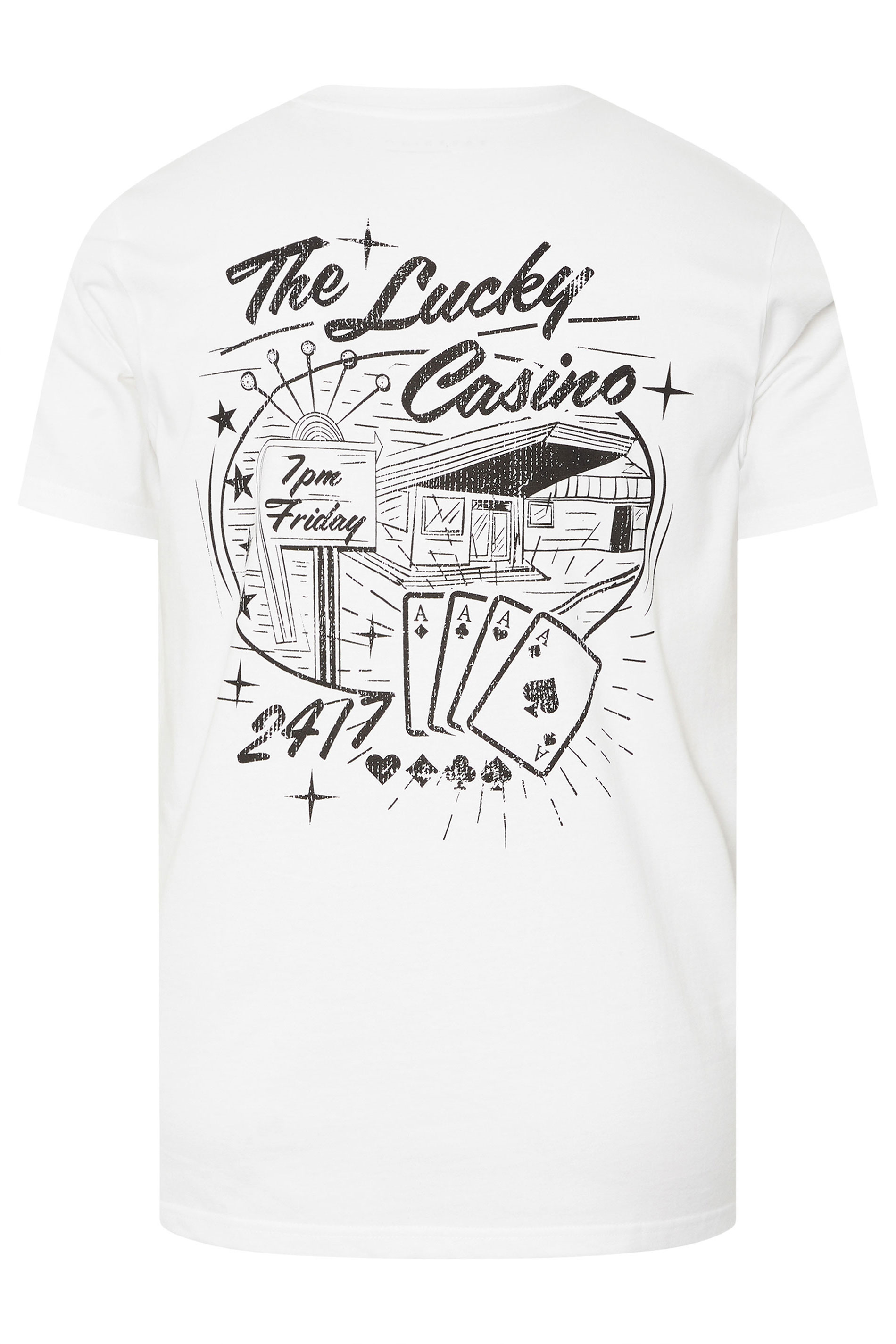 BadRhino Big & Tall White 'The Lucky Casino' Graphic T-Shirt | BadRhino 9