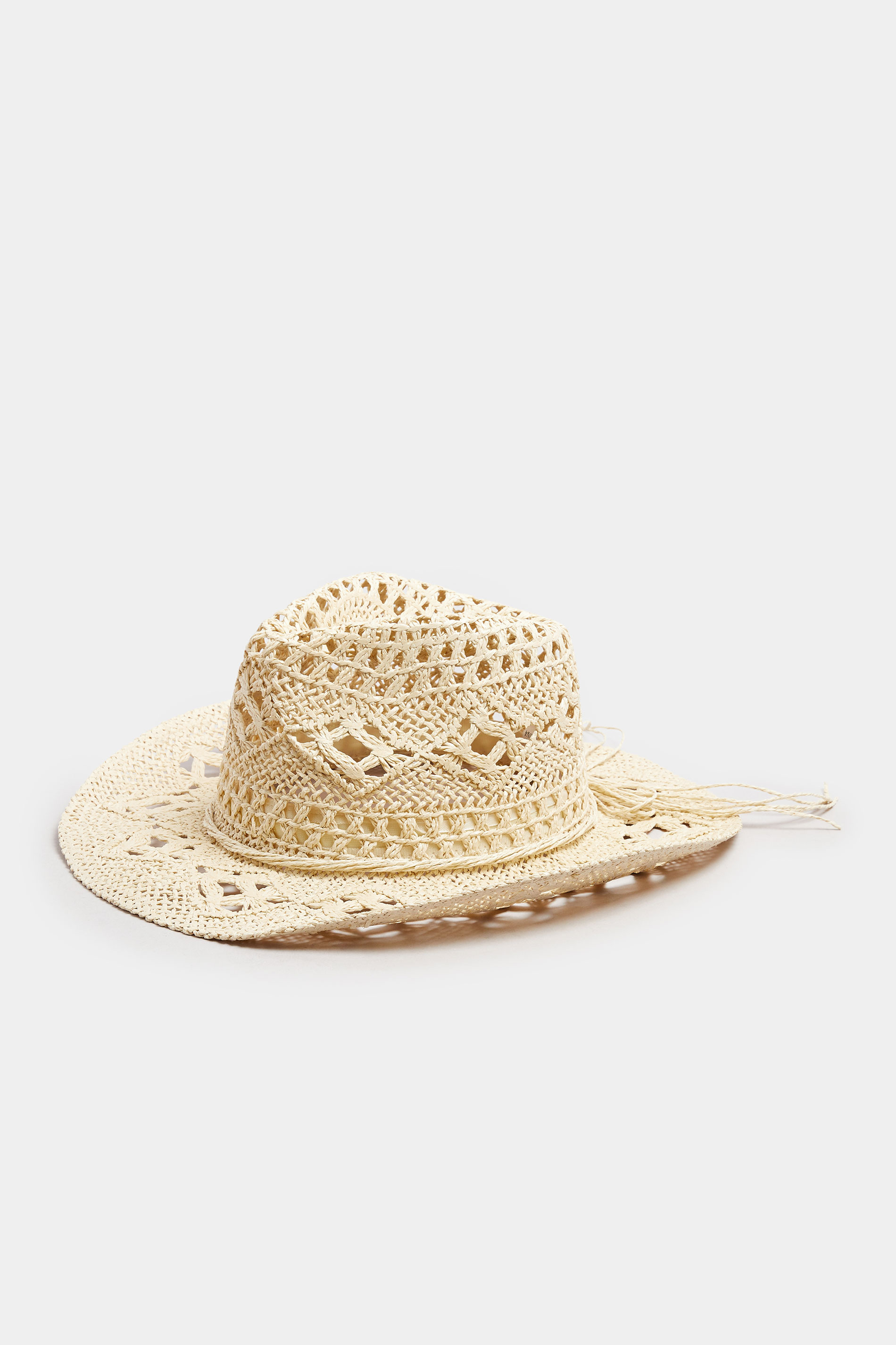 Natural Brown Straw Cowboy Hat | Yours Clothing 2