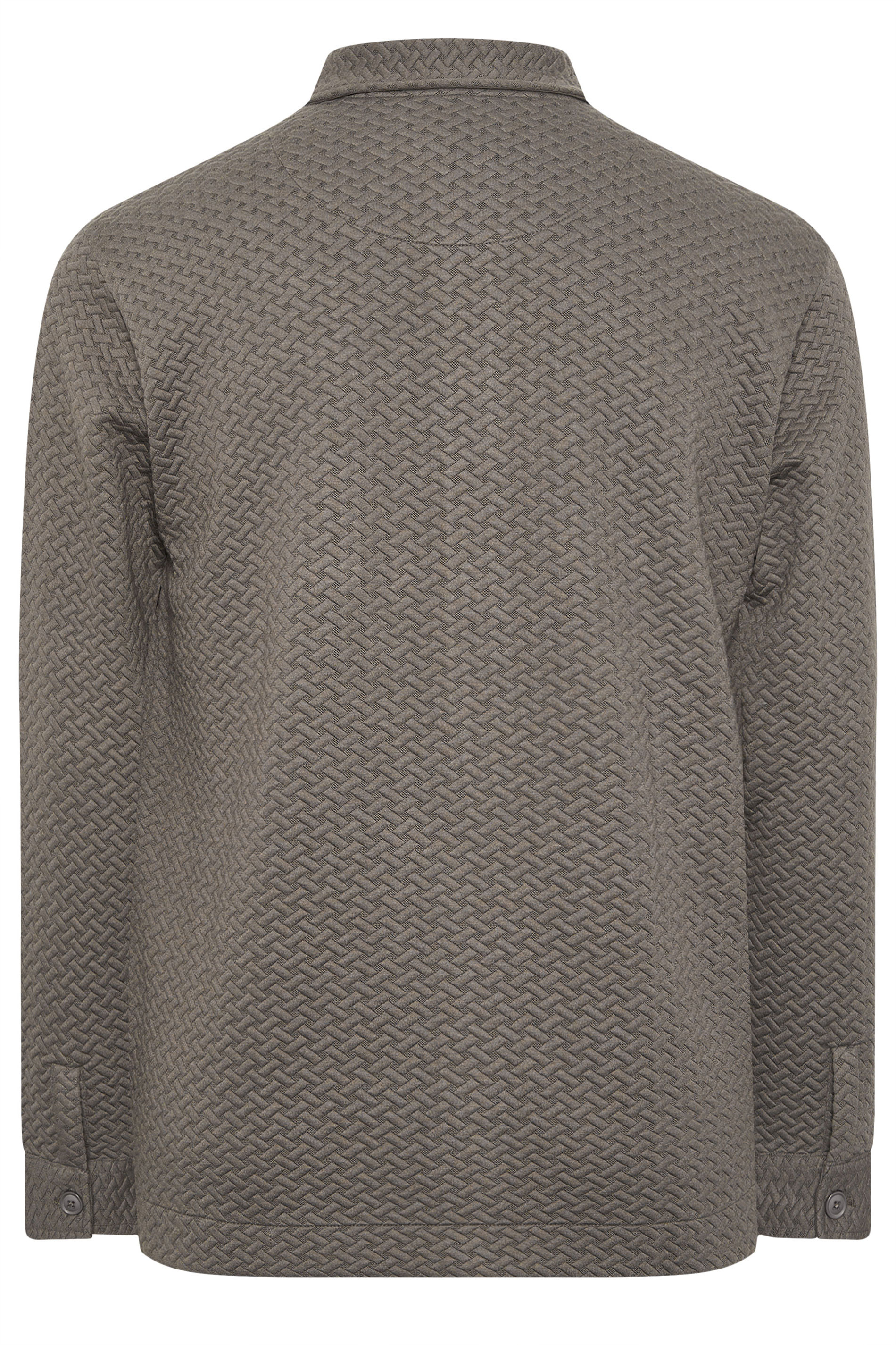 BadRhino Big & Tall Beige Brown Jersey Textured Overshirt | BadRhino 7