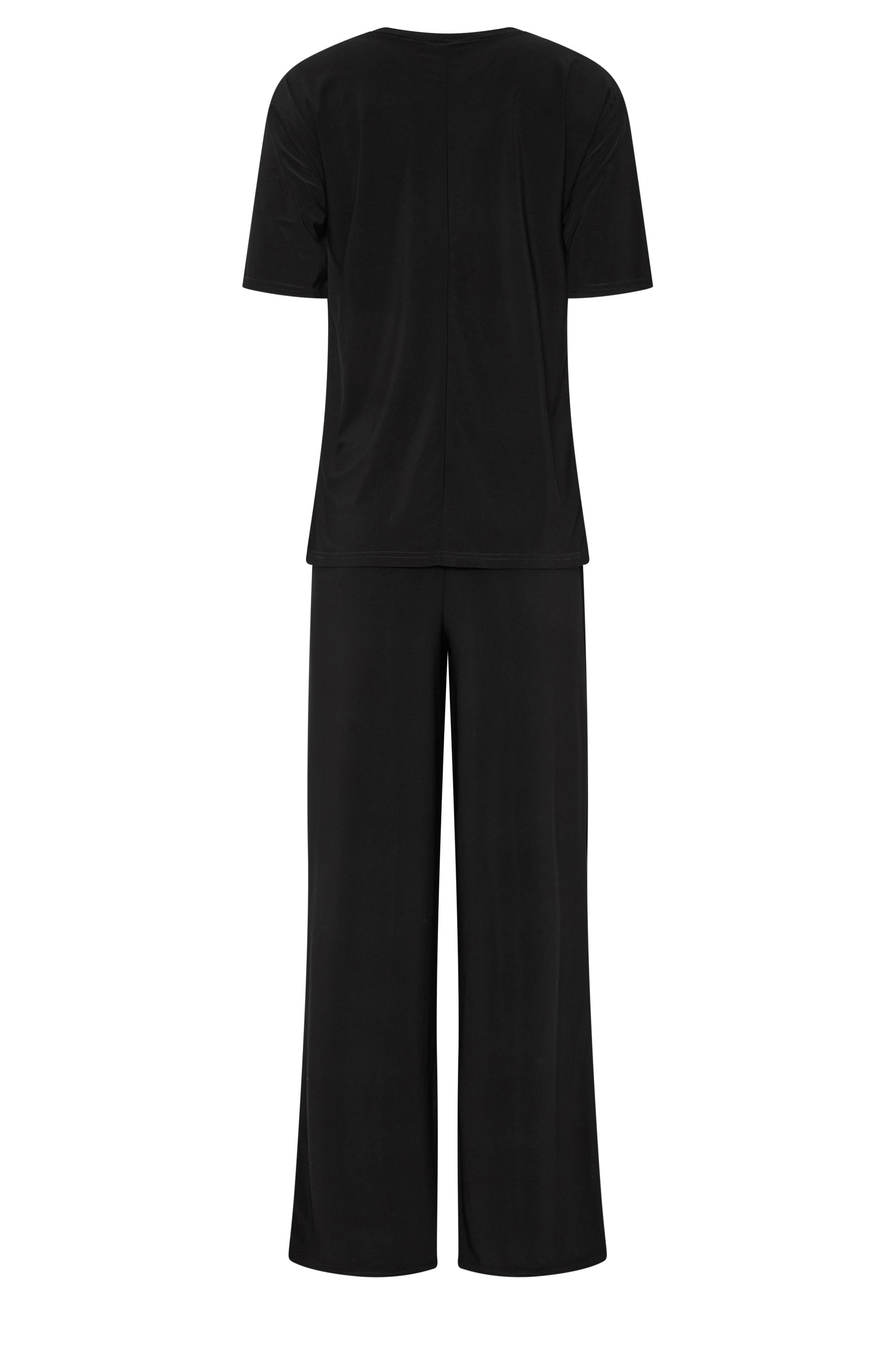 LTS Tall Women's Set Black Oversized T-Shirt & Wide Leg Trousers | Long Tall Sally 6