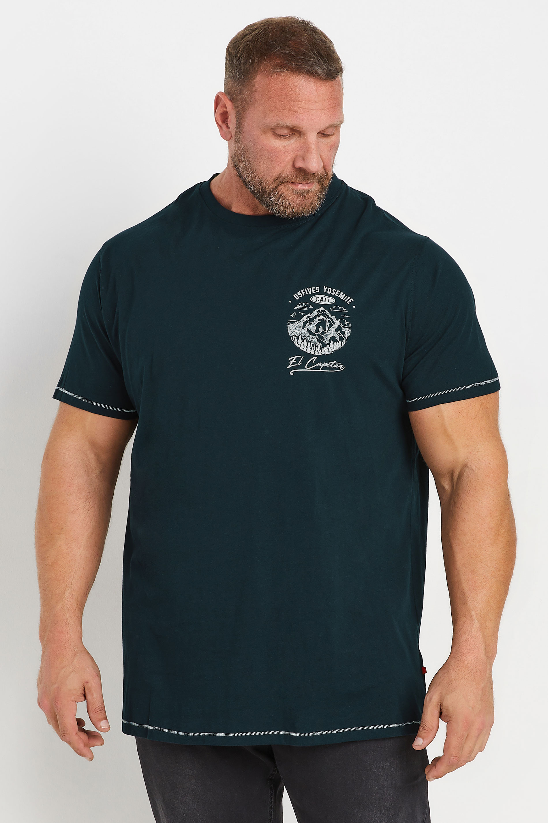 D555 Big & Tall Navy Yosemite Graphic Print T-Shirt | BadRhino 2