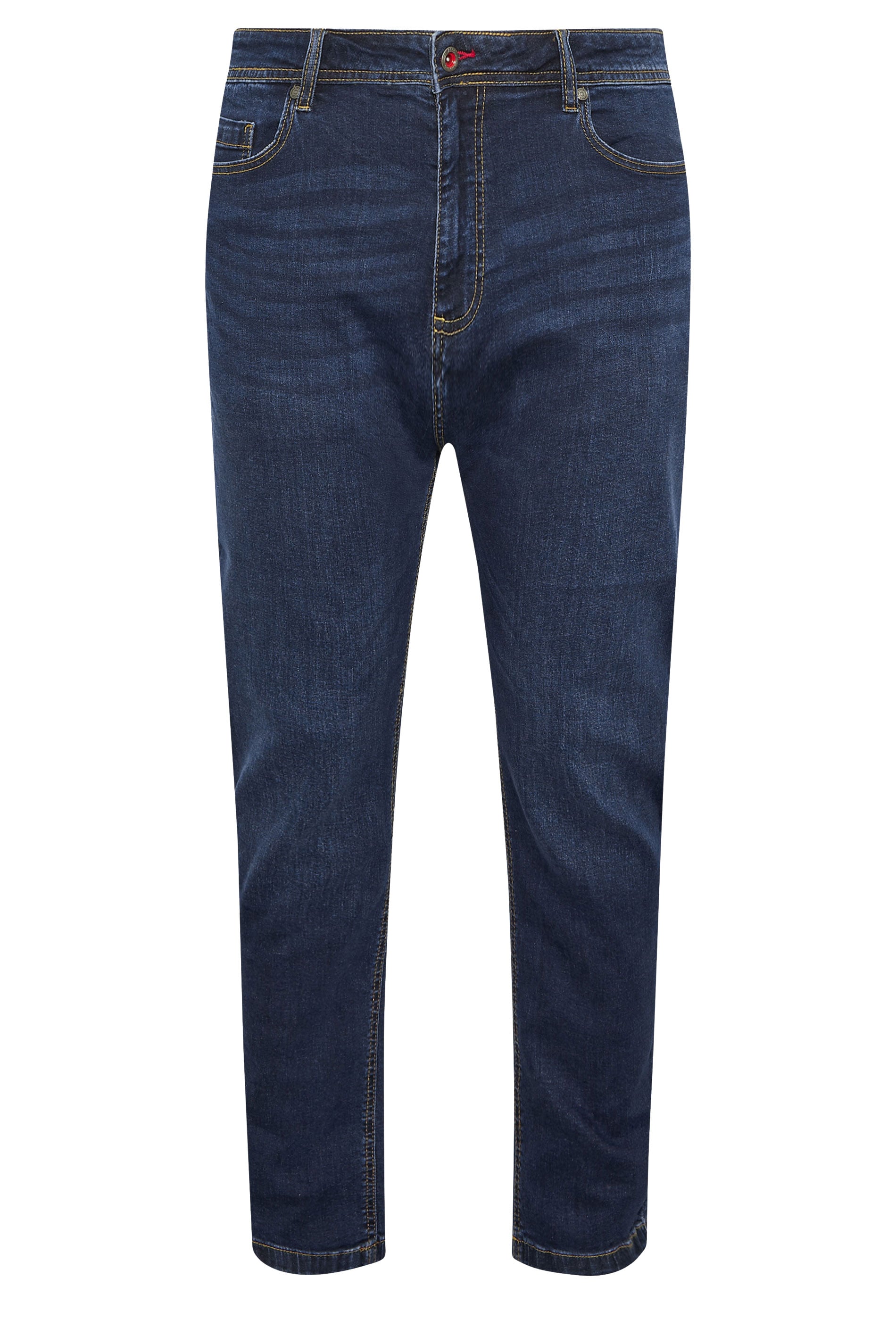 D555 Big & Tall Blue Blue Tapered Stretch Jeans | BadRhino 2