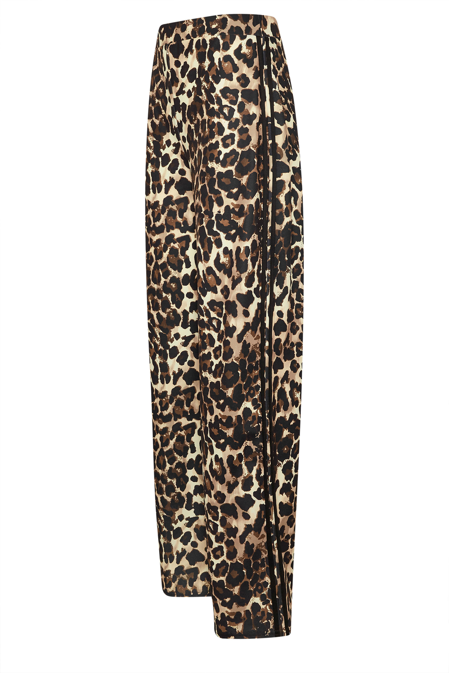 LTS Tall Beige Brown Leopard Print Stripe Trousers | Long Tall Sally 6