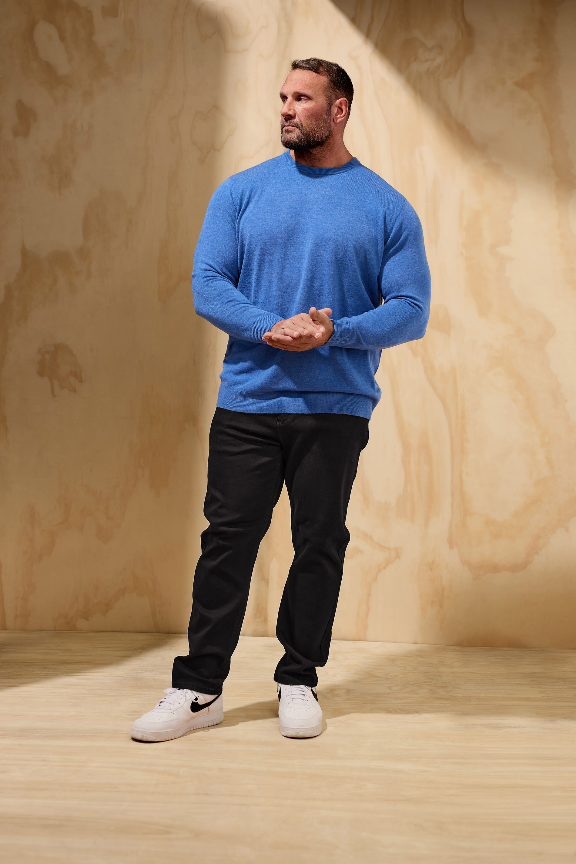 BadRhino Big & Tall Blue Crew Neck Jumper | BadRhino 5