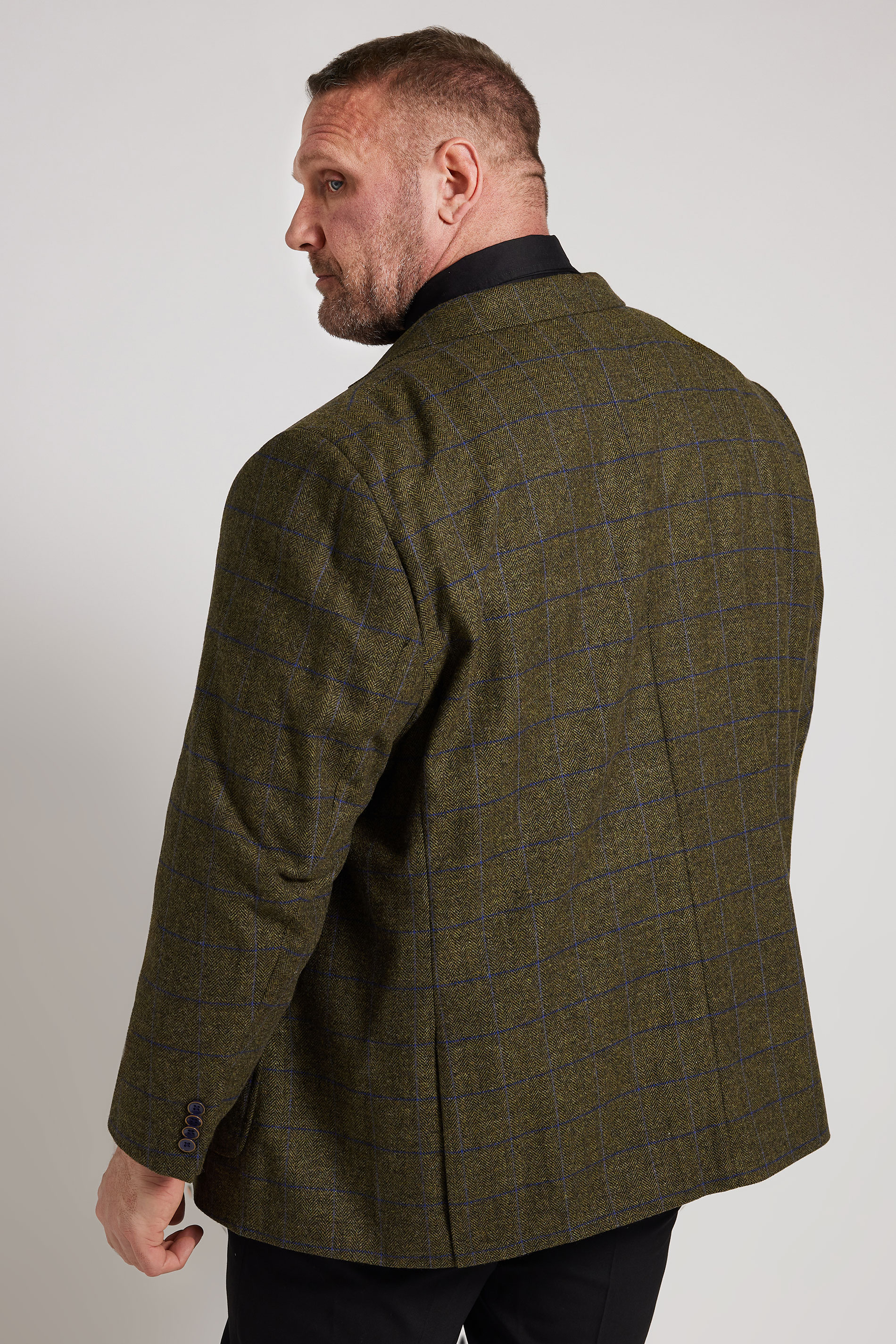 BadRhino Tailoring Big & Tall Brown Tweed Checked Suit Jacket | BadRhino 6