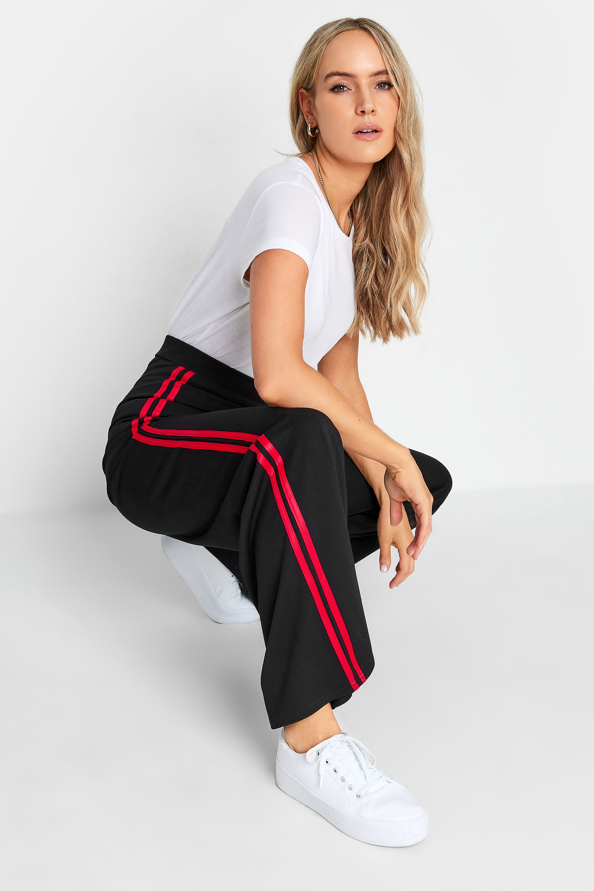 Yours Clothing SIDE STRIPE ACTIVE - Leggings - Trousers - Black