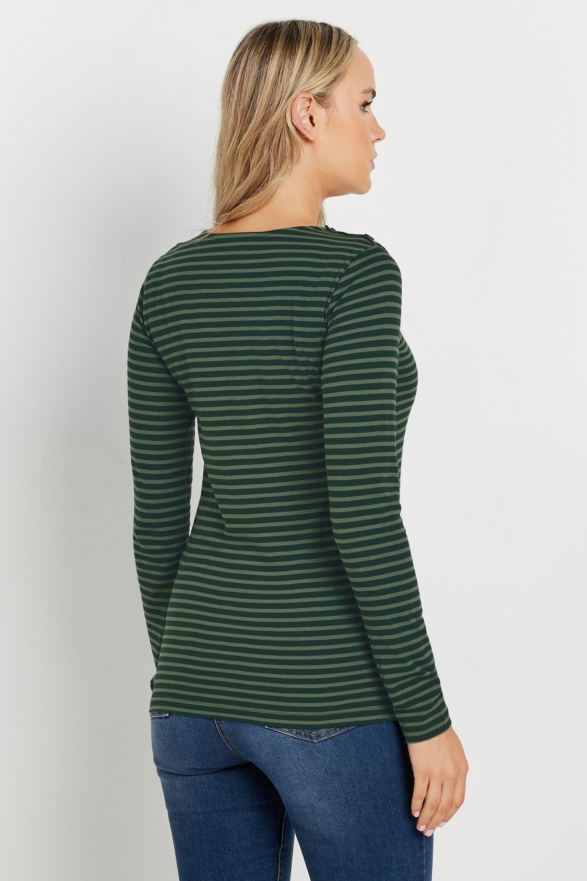 LTS Tall Green Striped Long Sleeve Top | Long Tall Sally 3