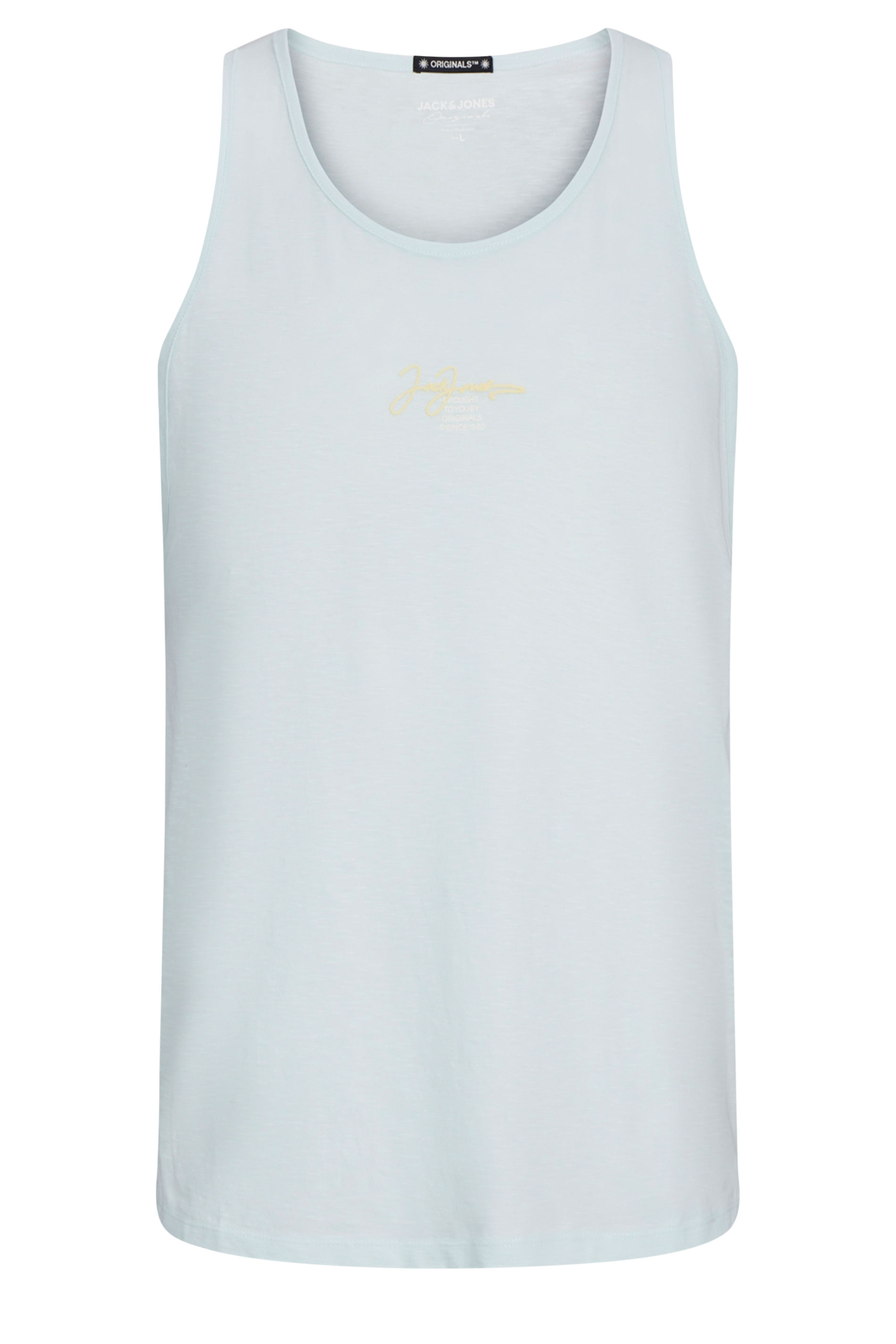 JACK & JONES Big & Tall Blue Chest Logo Tank Top | BadRhino 2
