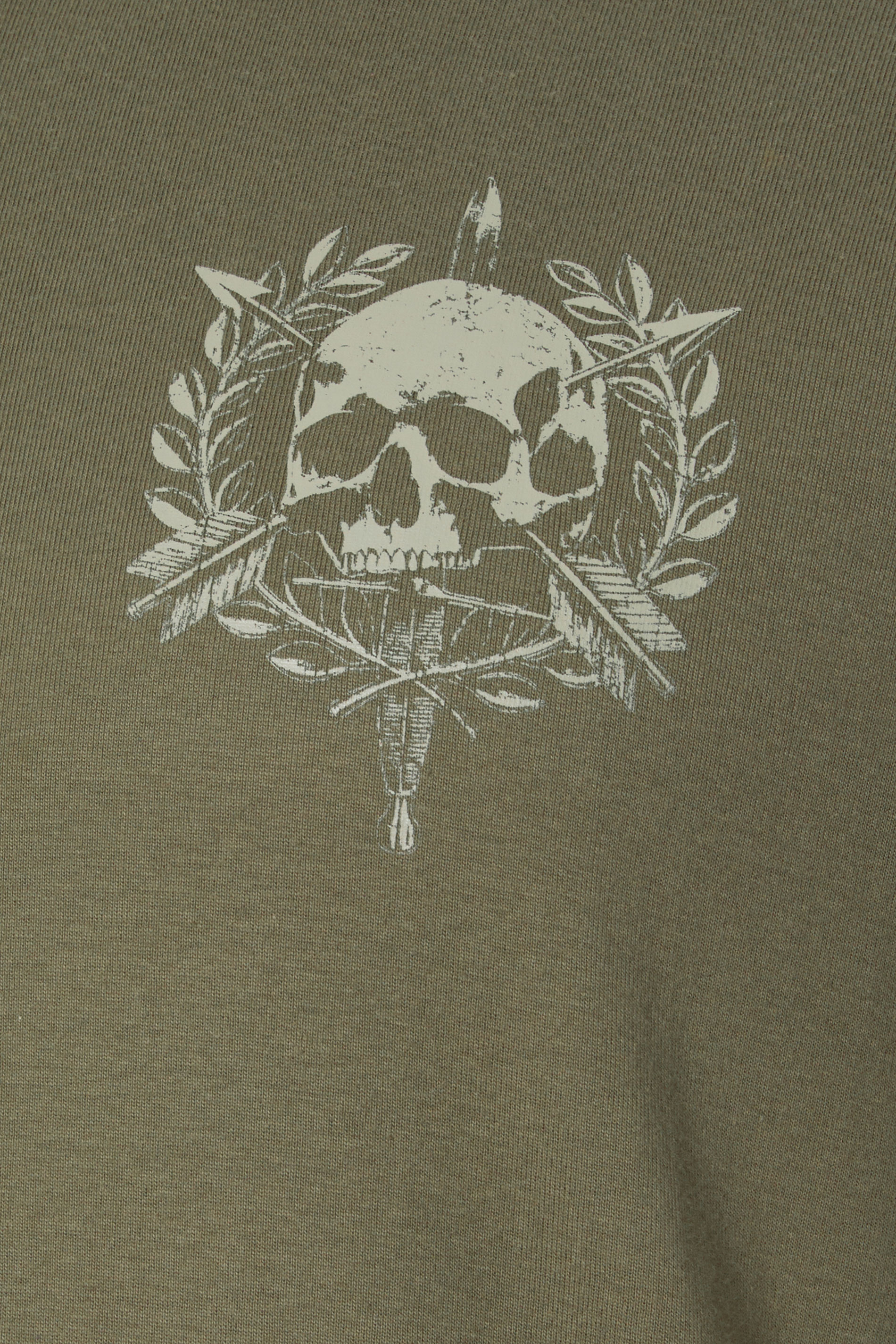 BadRhino Big & Tall Olive Green Skull Emblem Extra Long Graphic T-Shirt | BadRhino 3