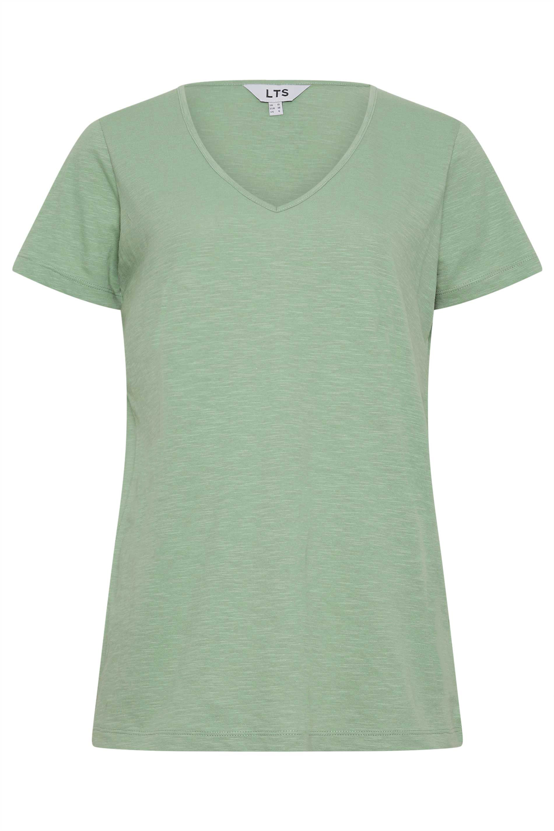 LTS Tall Womens Sage Green V-Neck T-Shirt | Long Tall Sally