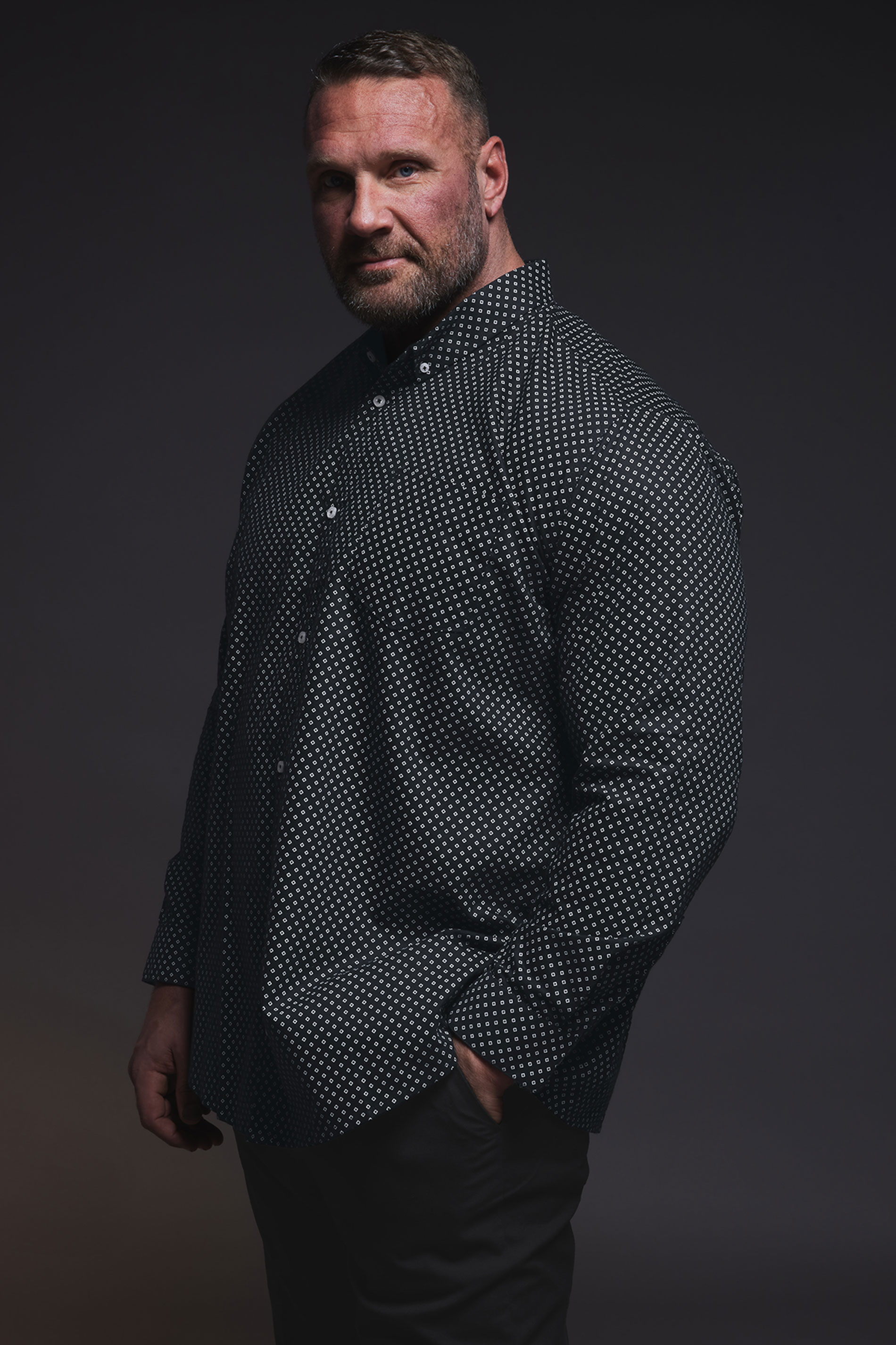 BadRhino Big & Tall Black Geometric Print Party Shirt | BadRhino 3