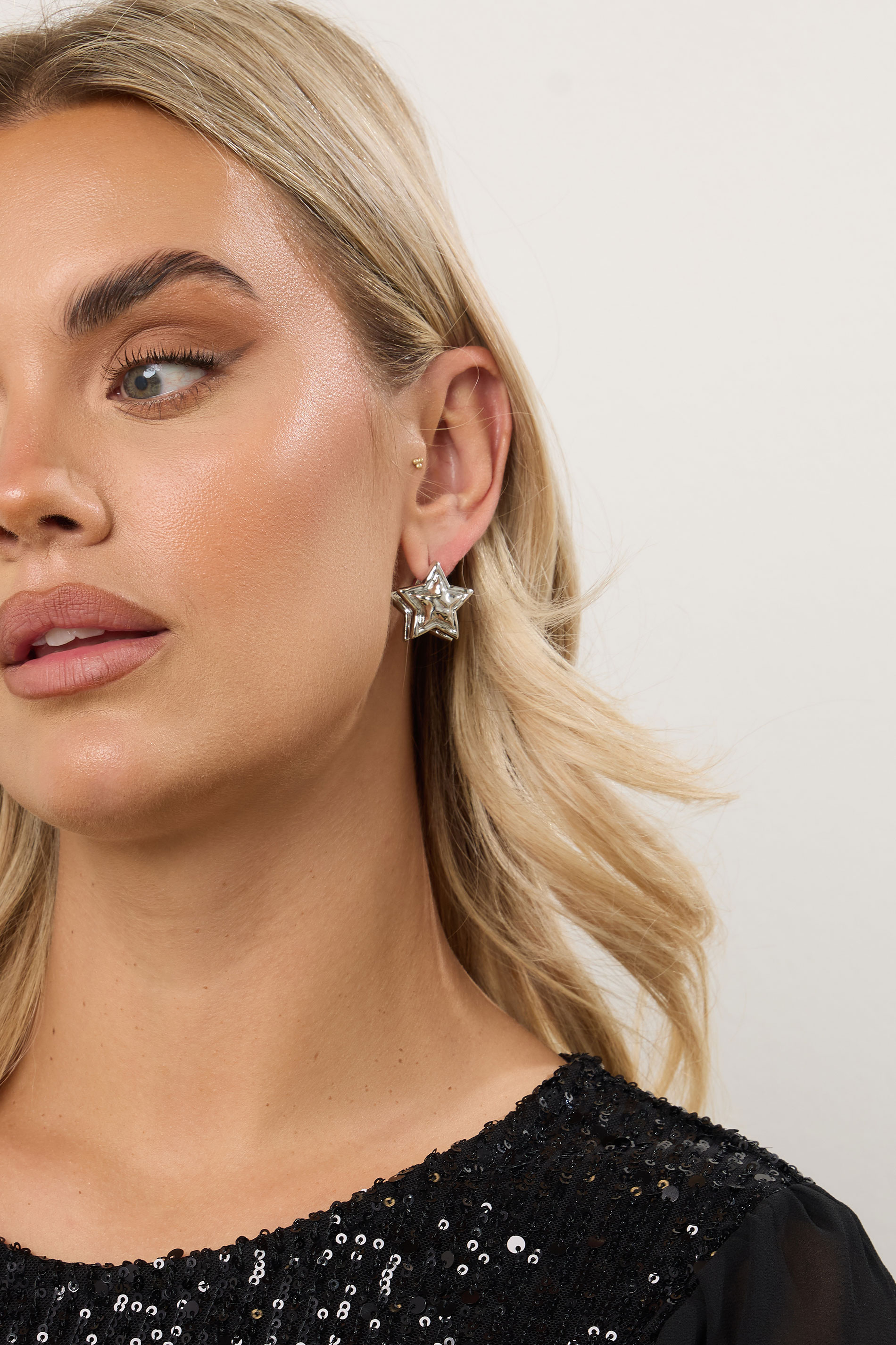 3 PACK Silver Tone Stud Stud Earrings | Yours Clothing  2